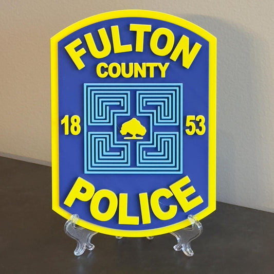 Fulton County Police Department 3D Embossed Plaque - First Responder Wall Art Georgia