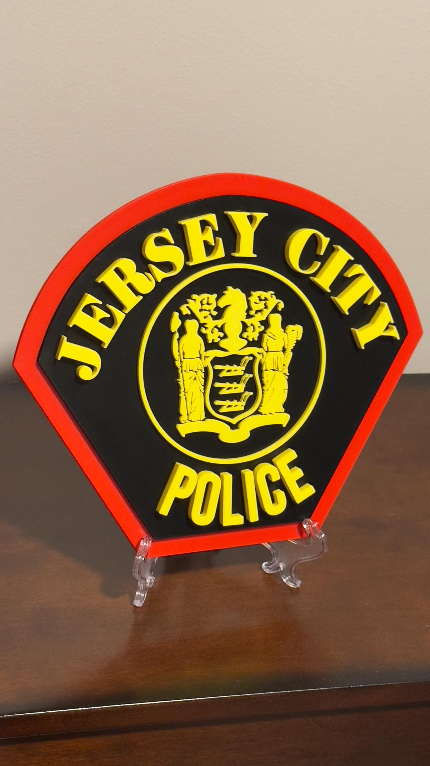Jersey City NJ Police Department 3D Embossed Plaque: First Responder Wall Art New Jersey