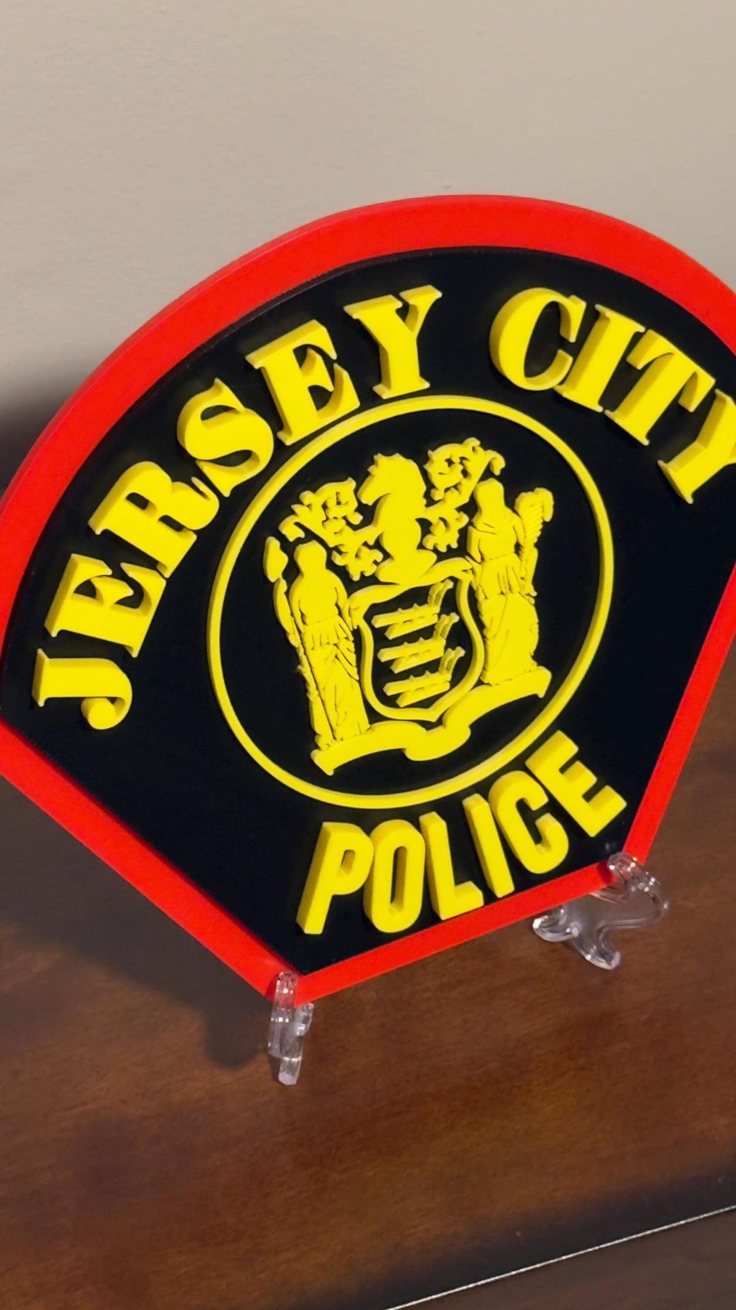 Jersey City NJ Police Department 3D Embossed Plaque: First Responder Wall Art New Jersey