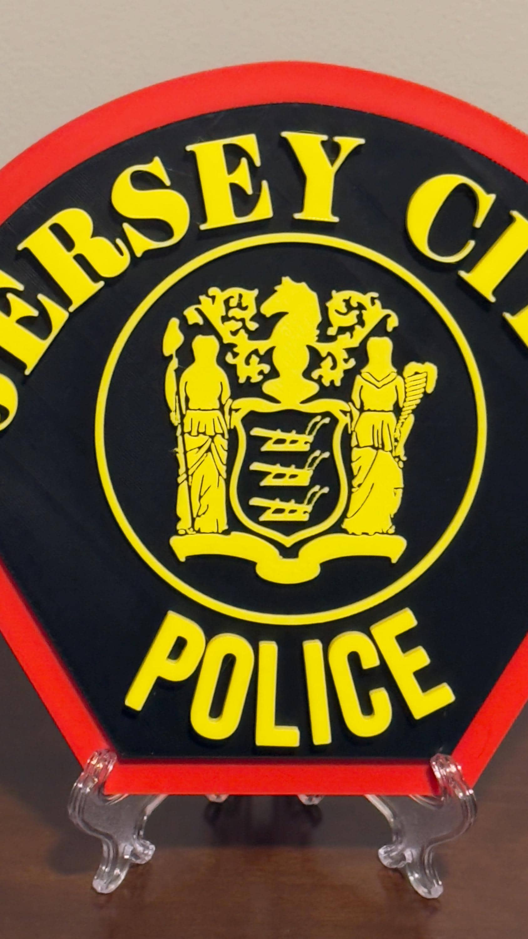 Jersey City NJ Police Department 3D Embossed Plaque: First Responder Wall Art New Jersey