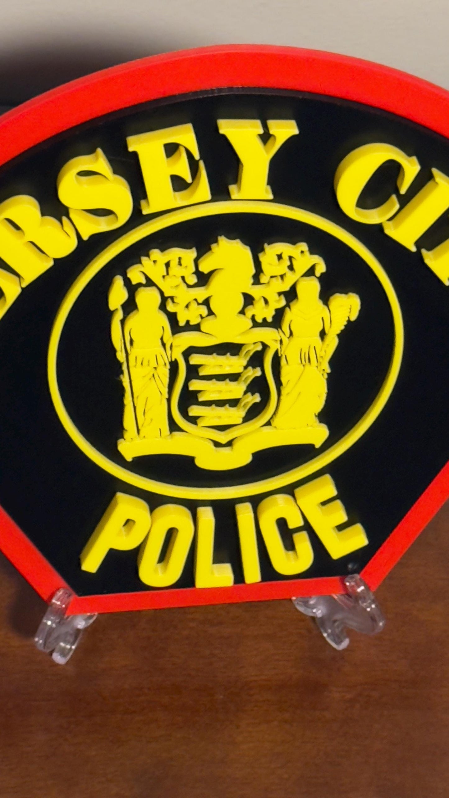 Jersey City NJ Police Department 3D Embossed Plaque: First Responder Wall Art New Jersey