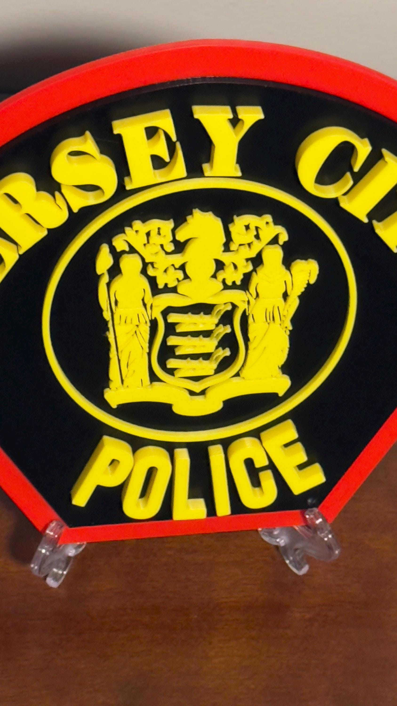 Jersey City NJ Police Department 3D Embossed Plaque: First Responder Wall Art New Jersey