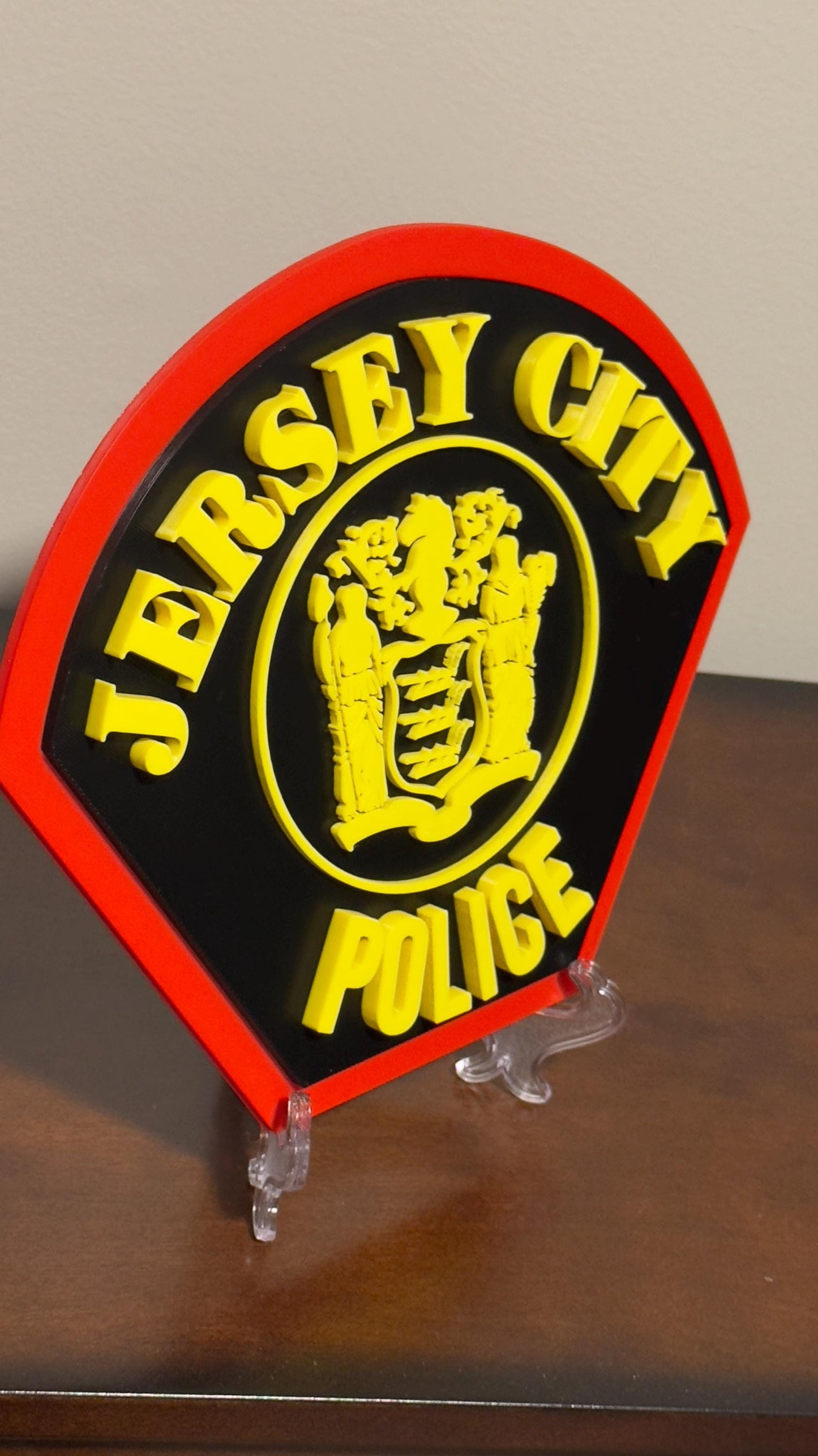 Jersey City NJ Police Department 3D Embossed Plaque: First Responder Wall Art New Jersey