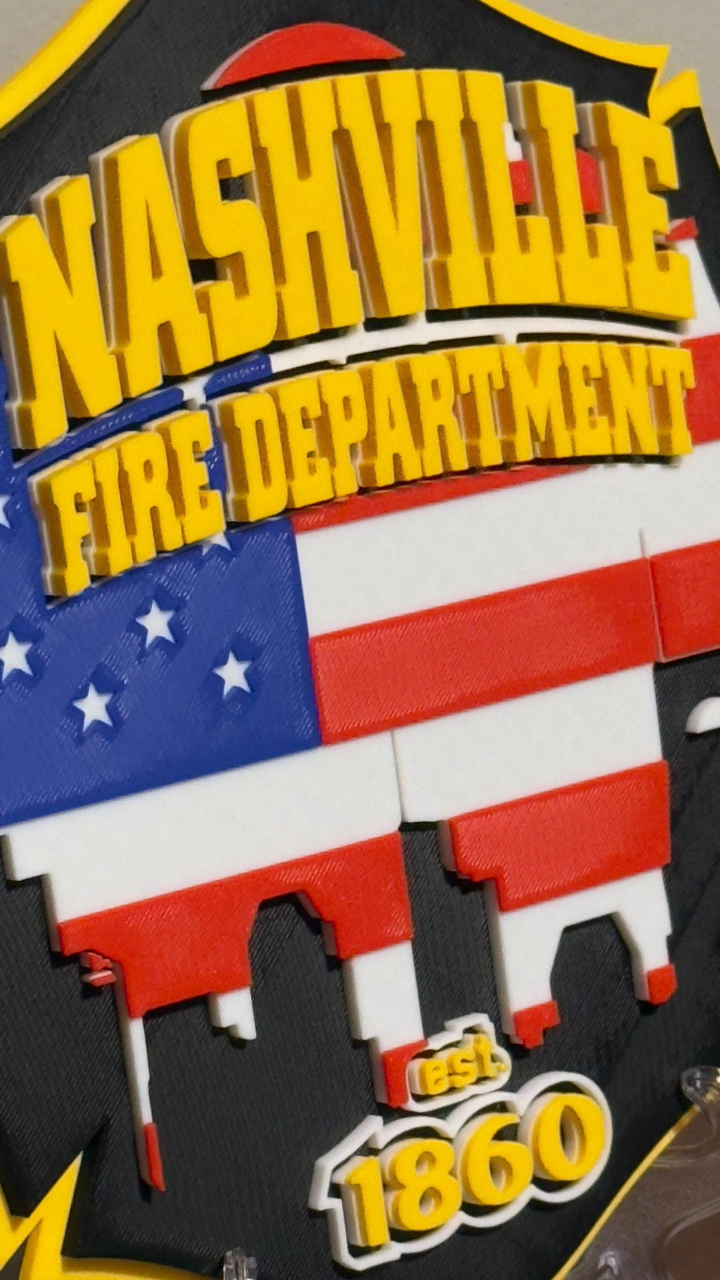 Nashville Fire Department 3D Embossed Plaque: First Responder Wall Art