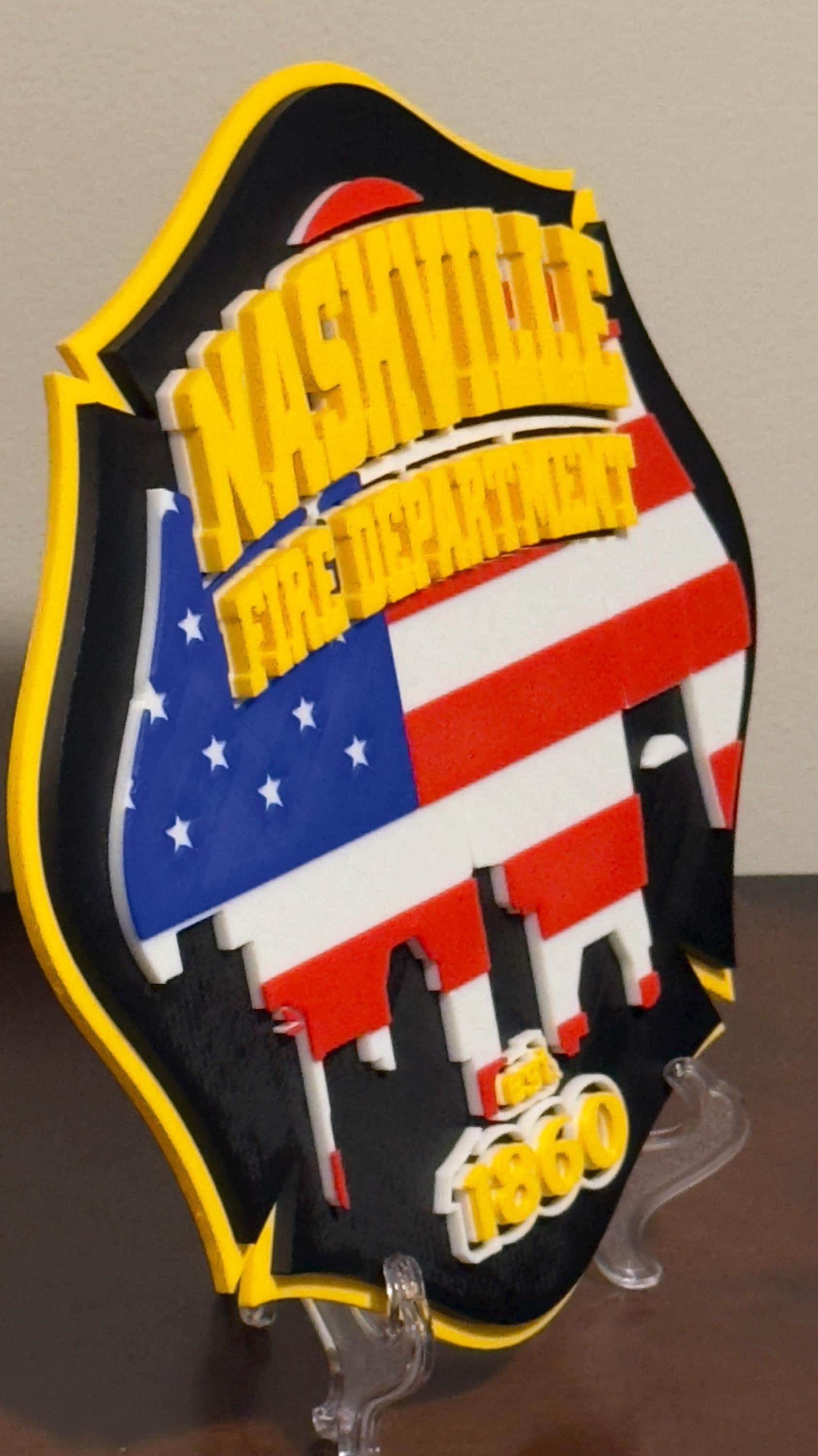 Nashville Fire Department 3D Embossed Plaque: First Responder Wall Art