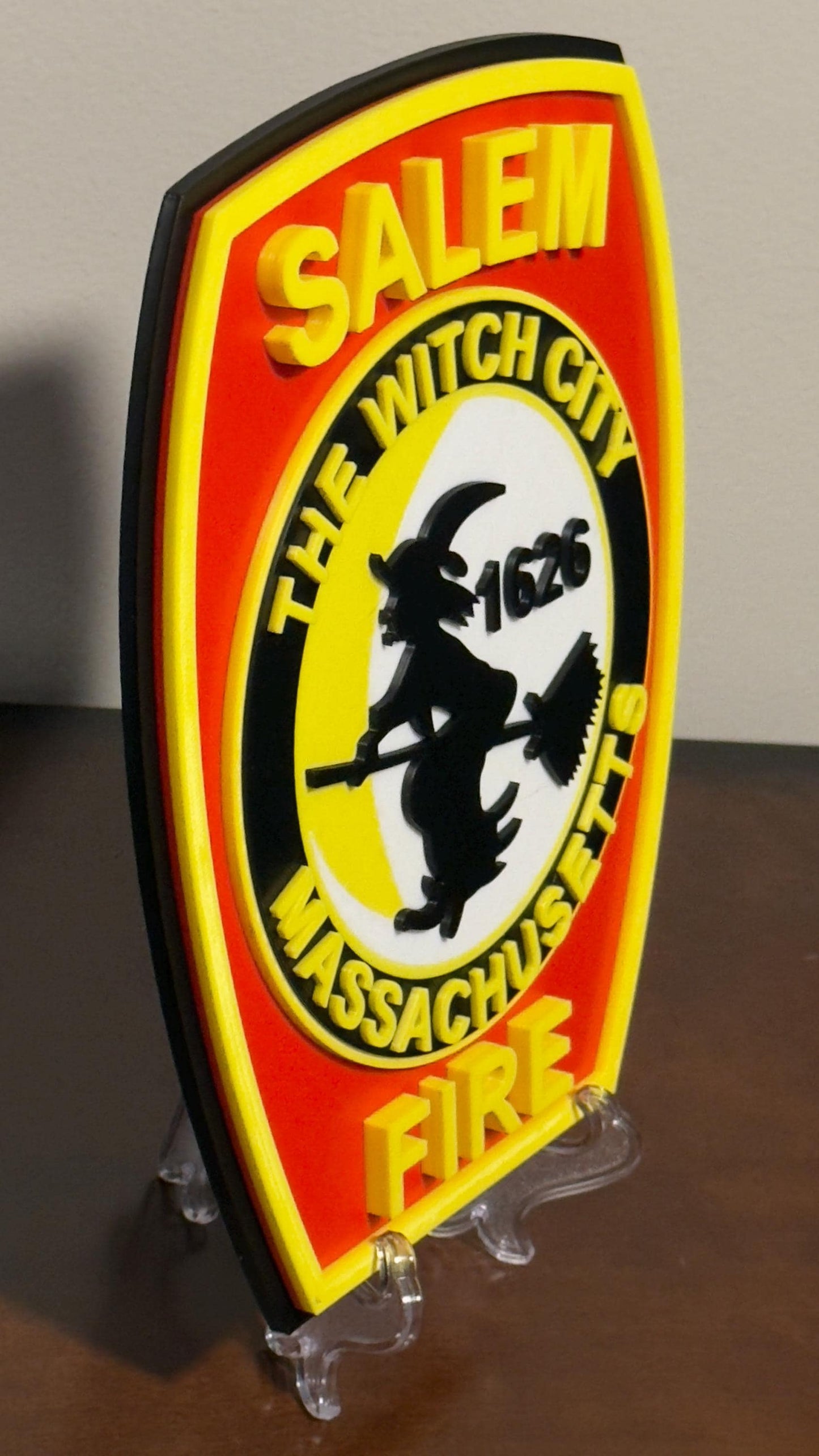 Salem Fire Department 3D Plaque: Massachusetts First Responder Wall Art MA Massachusetts