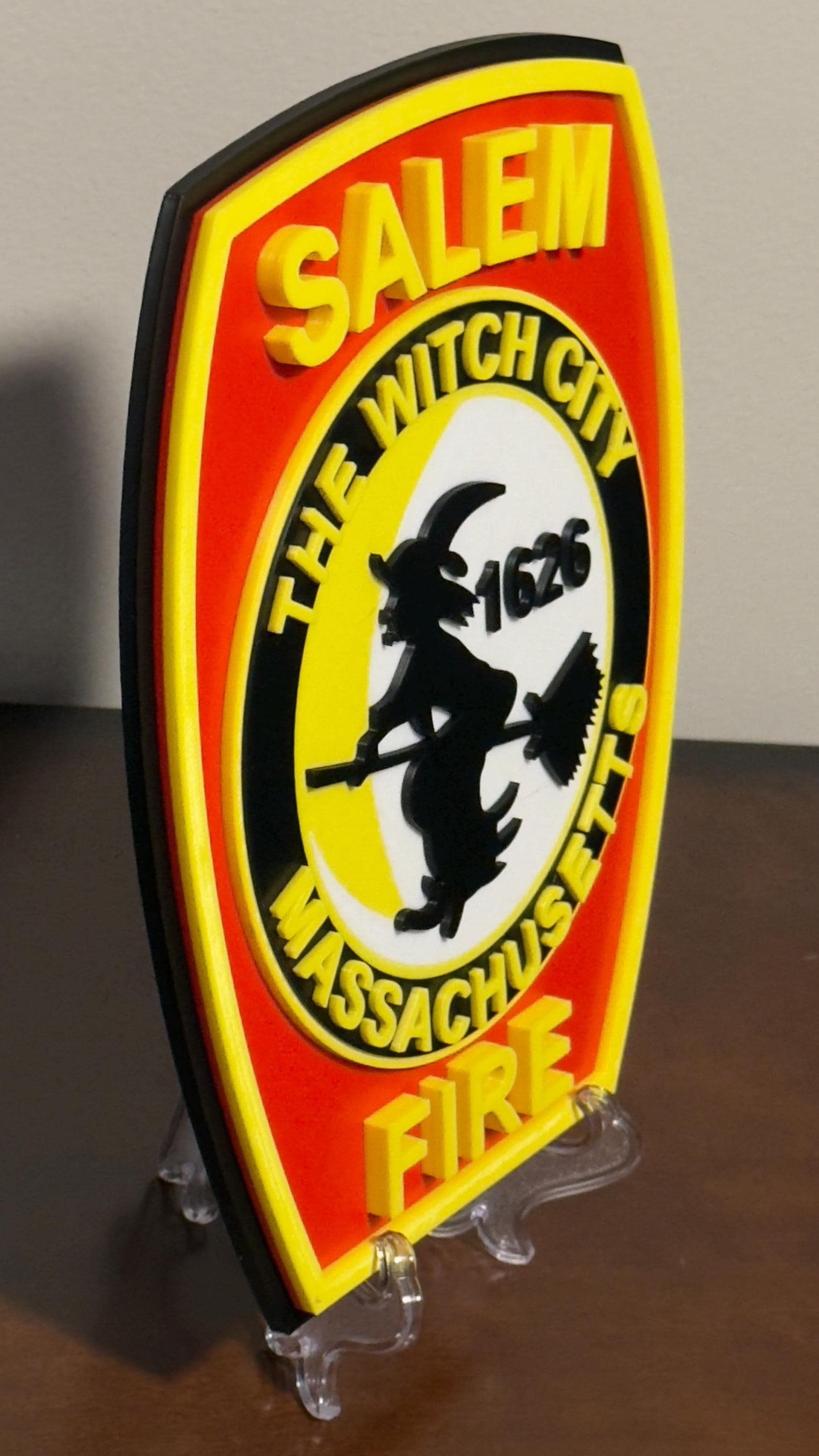 Salem Fire Department 3D Plaque: Massachusetts First Responder Wall Art MA Massachusetts
