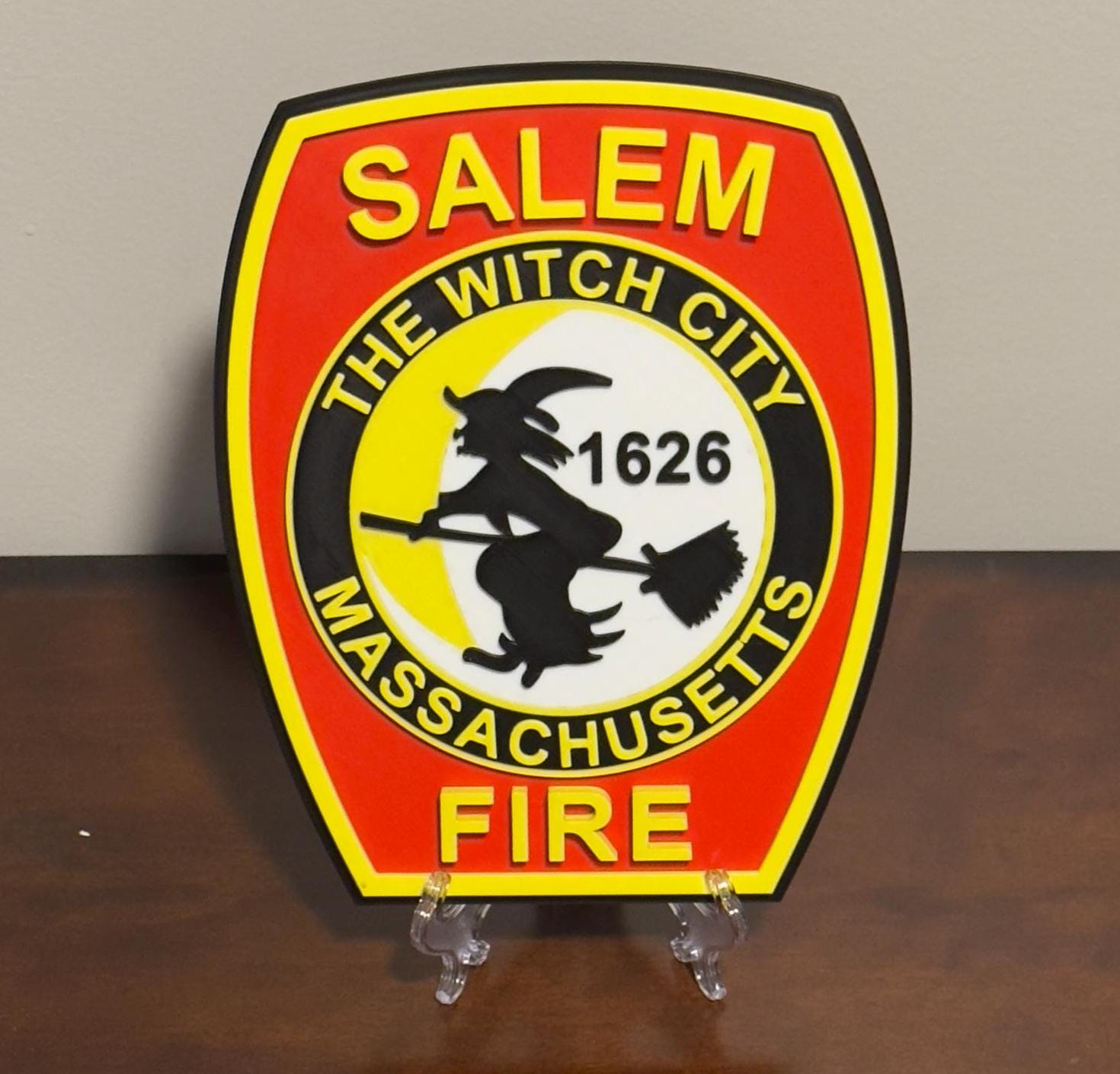 Salem Fire Department 3D Plaque: Massachusetts First Responder Wall Art MA Massachusetts