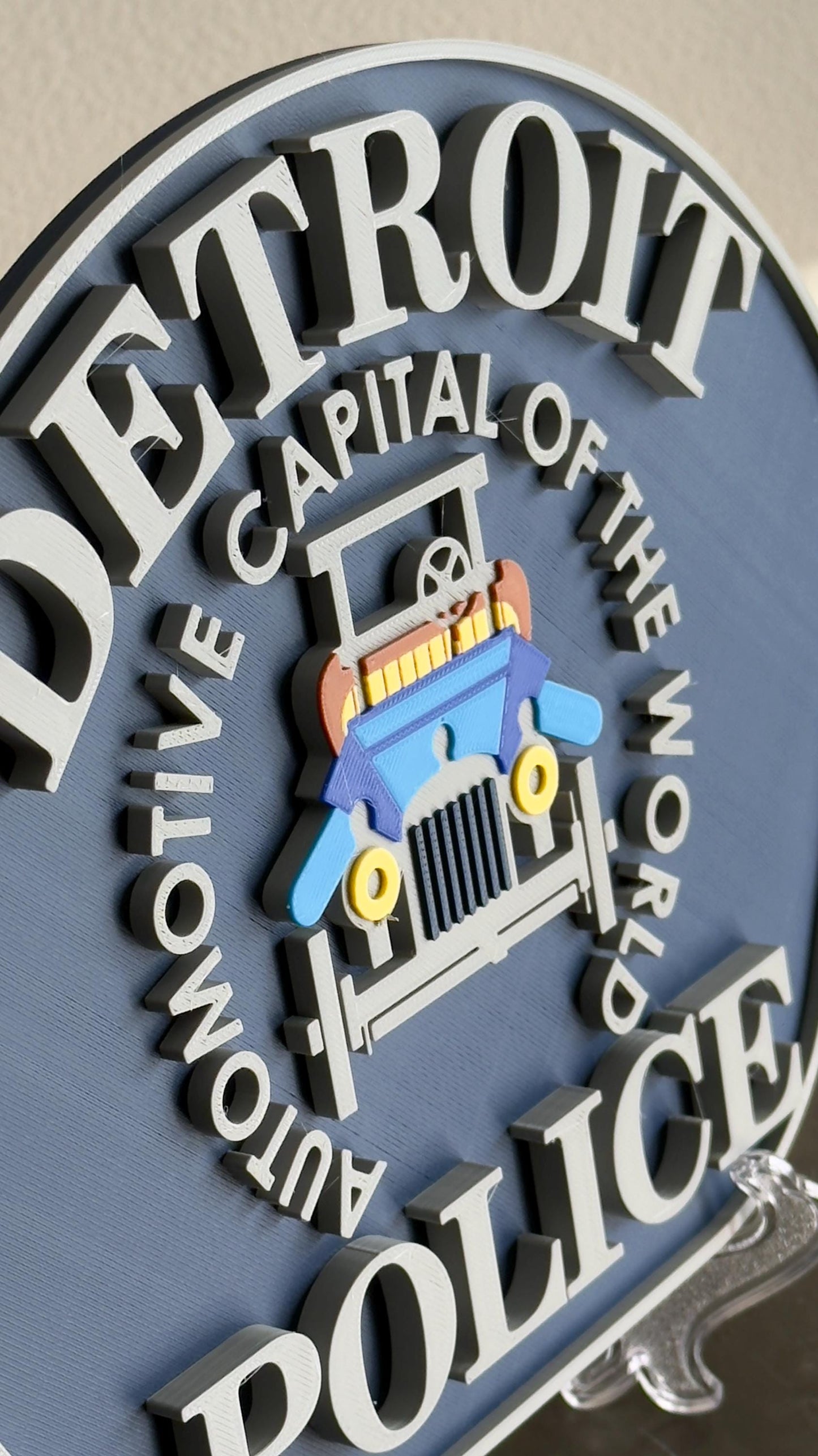 Detroit Police Department 3D Embossed Plaque - First Responder Wall Art Michigan