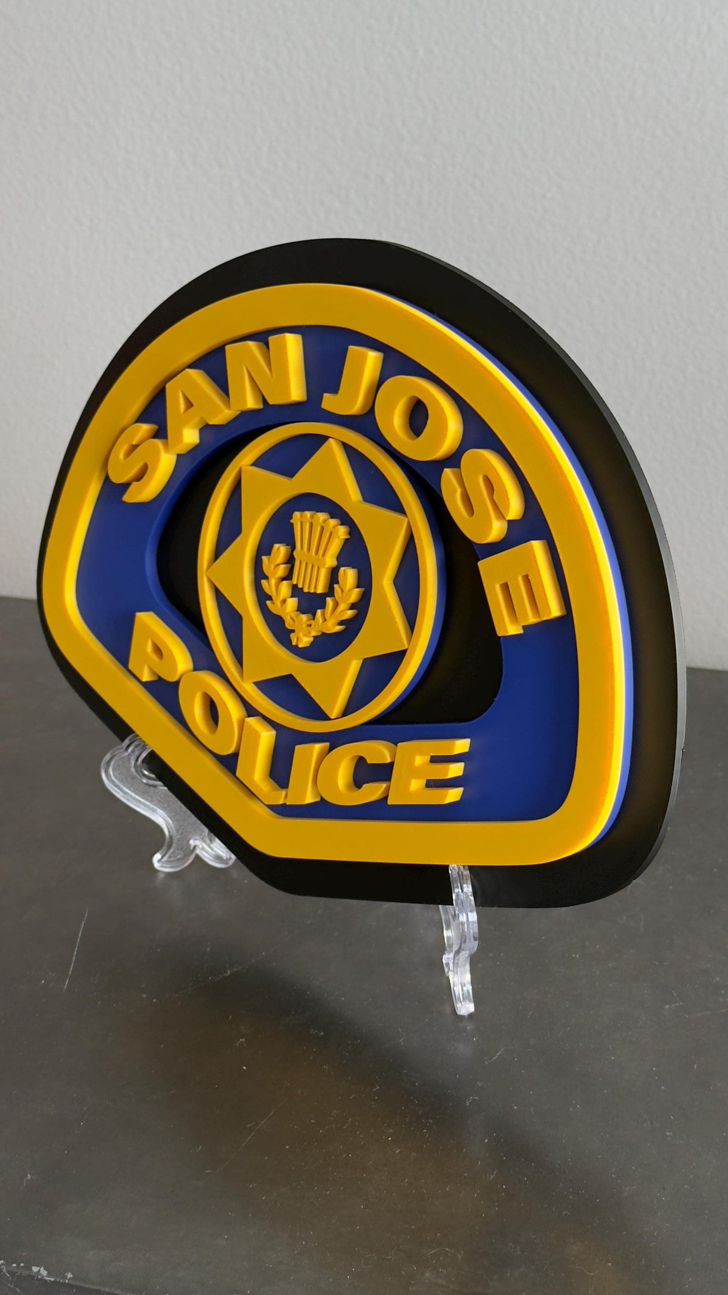 San Jose Police Department 3D Embossed Plaque: First Responder Wall Art California