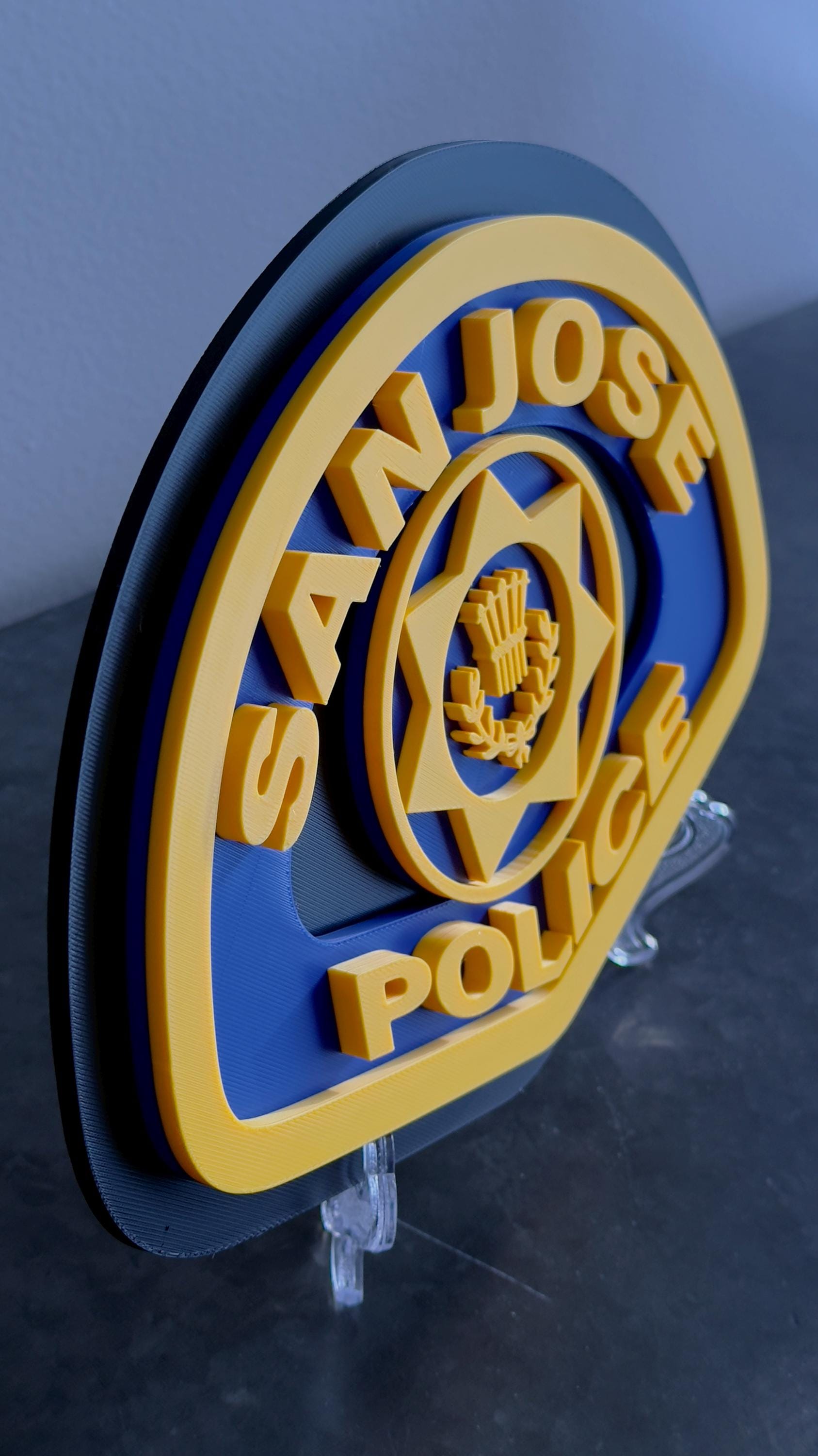 San Jose Police Department 3D Embossed Plaque: First Responder Wall Art California