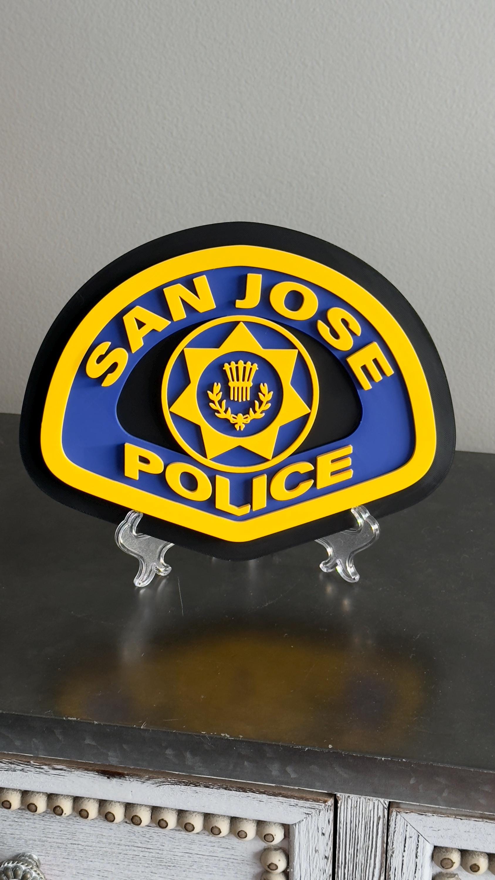 San Jose Police Department 3D Embossed Plaque: First Responder Wall Art California