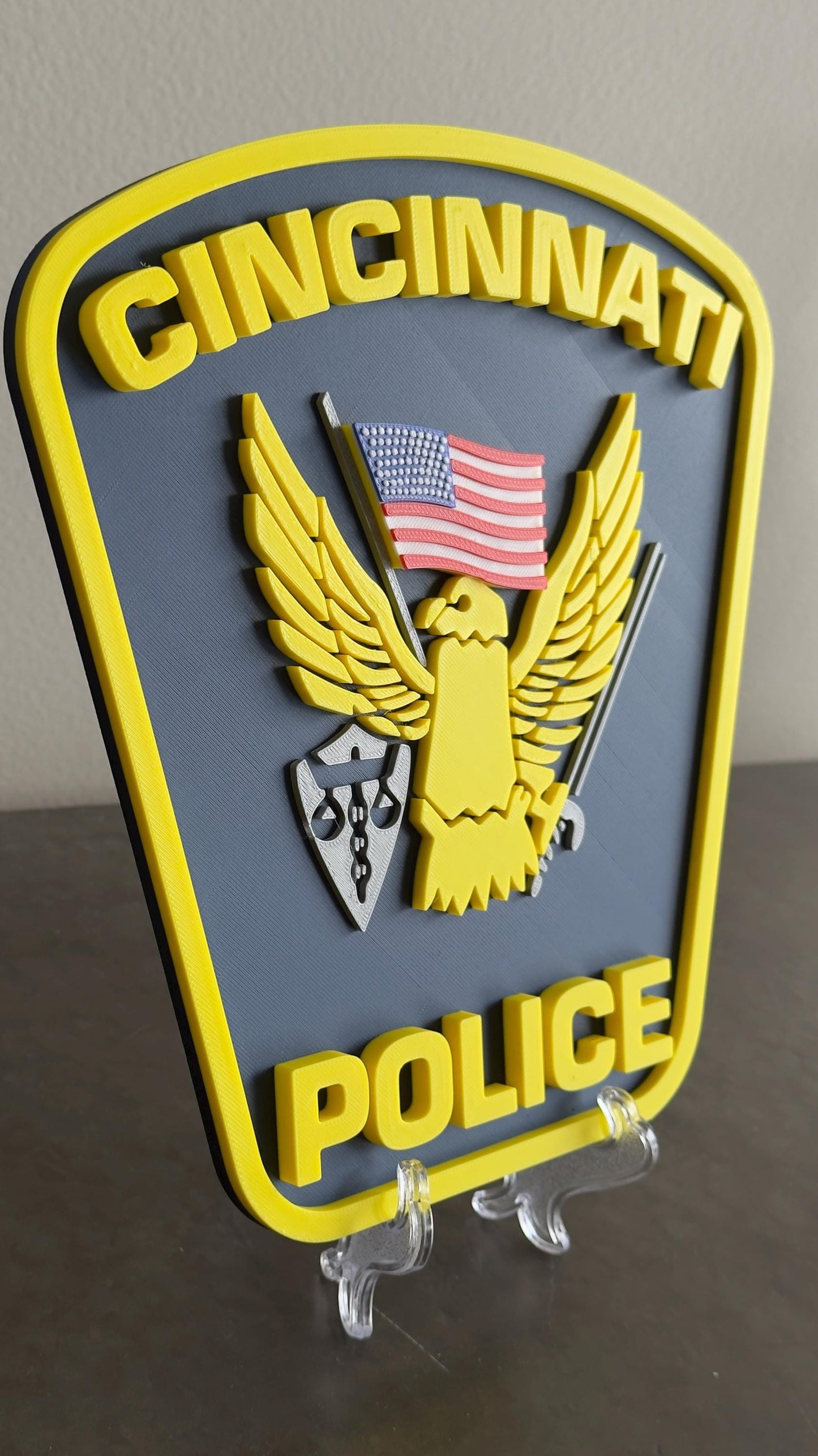 Cincinnati Police Department 3D Embossed Plaque: First Responder Wall Art Ohio