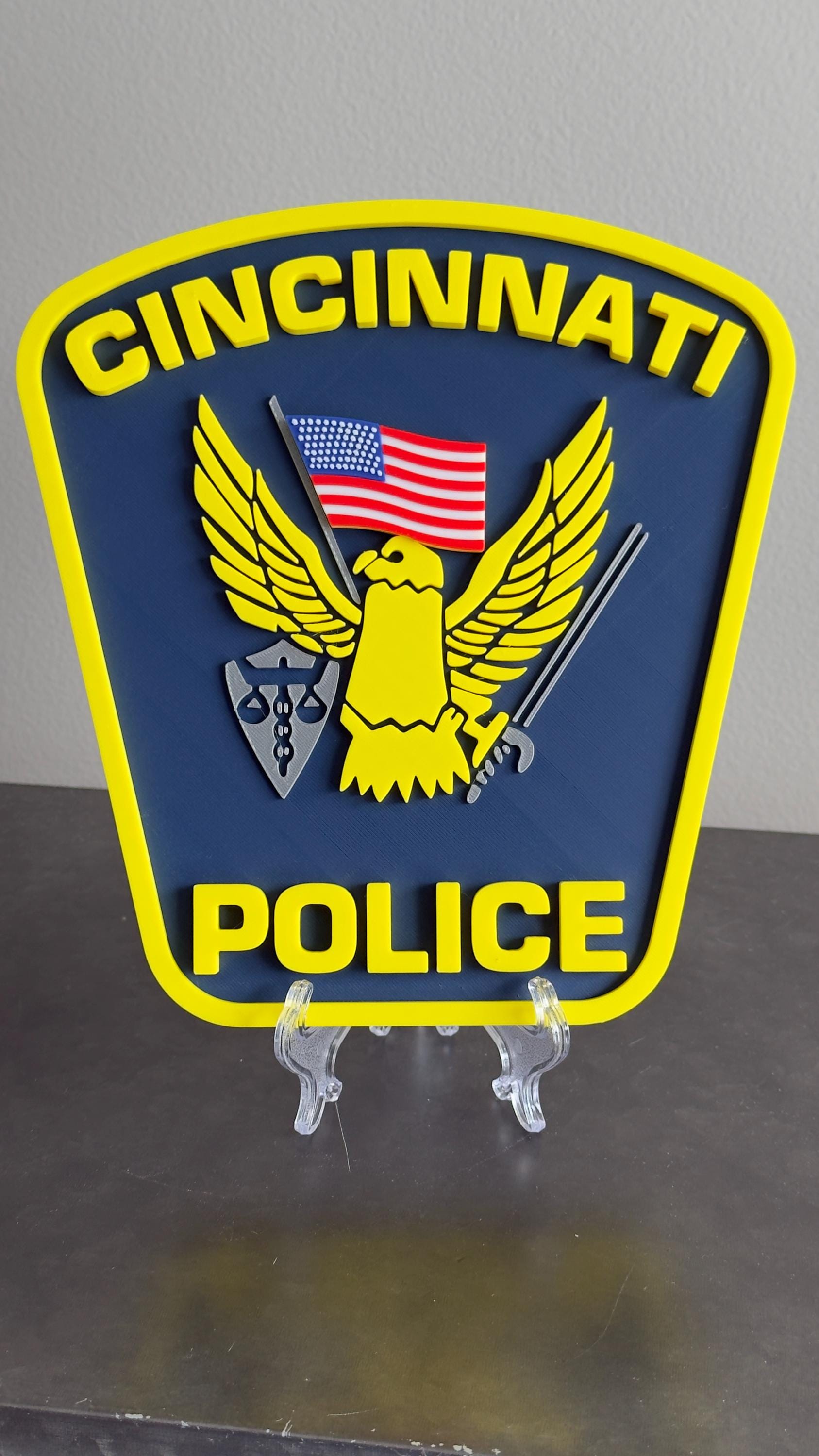 Cincinnati Police Department 3D Embossed Plaque: First Responder Wall Art Ohio