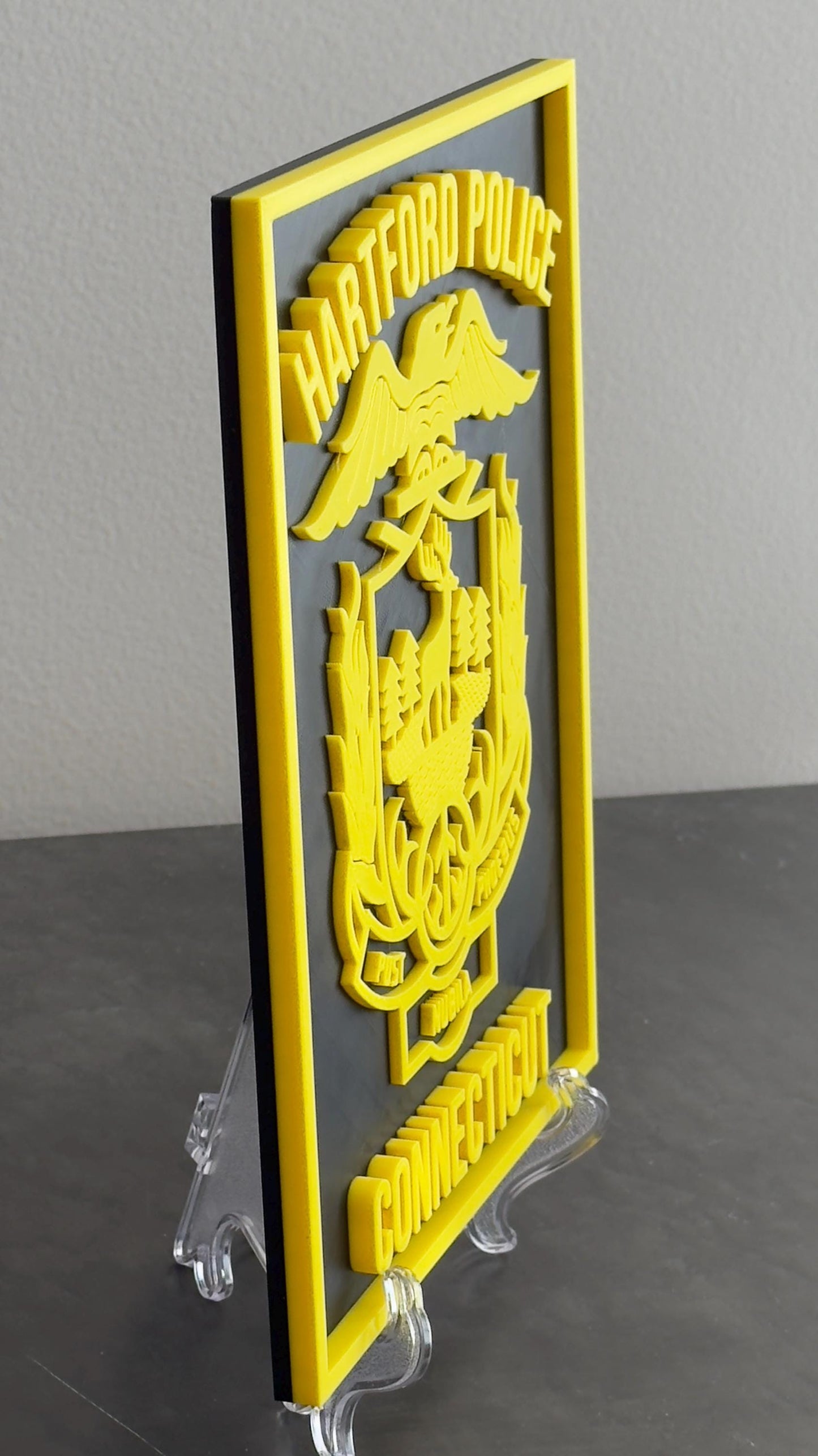 Hartford Police 3D Embossed Plaque: First Responder Wall Art CT Connecticut