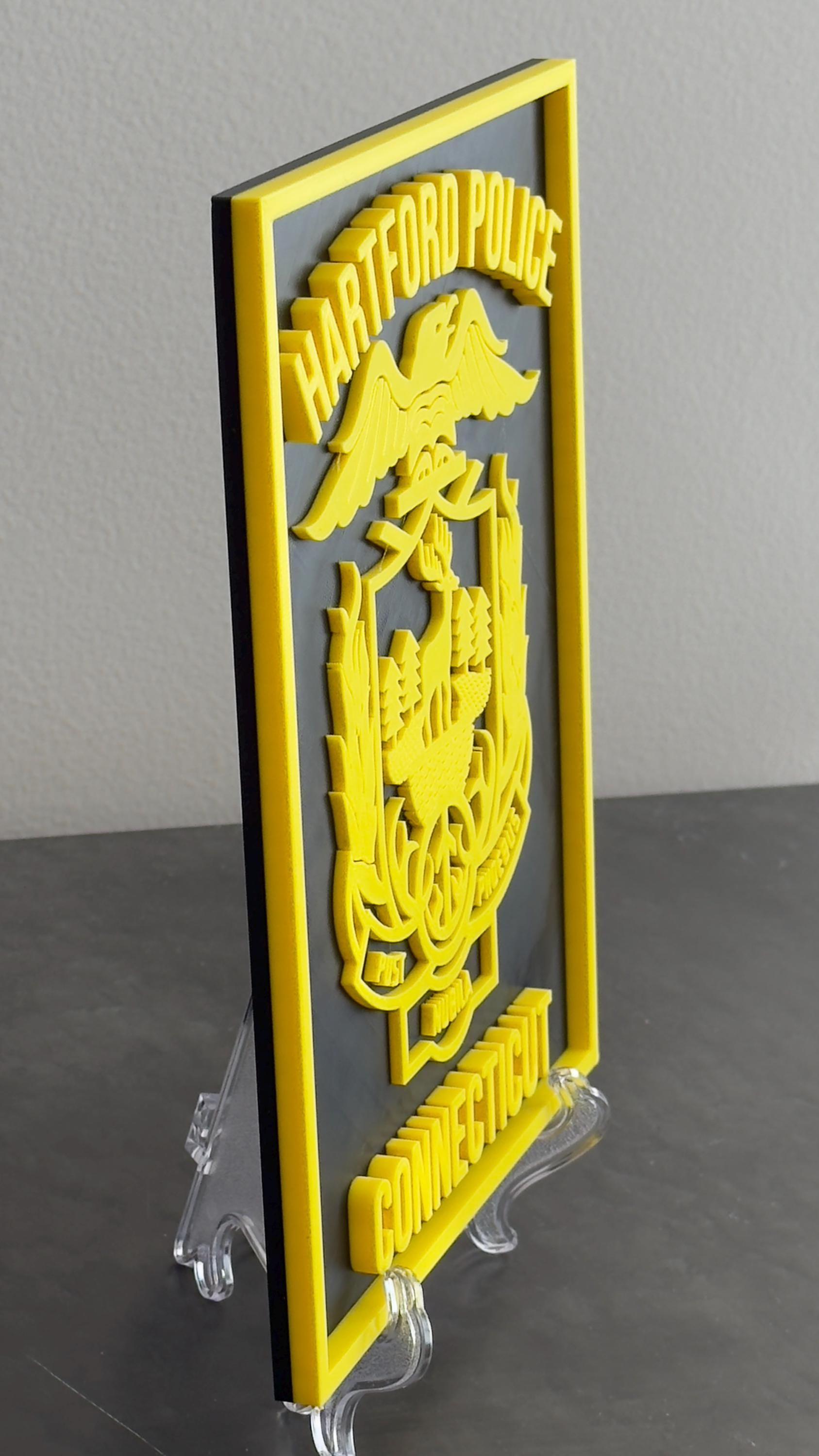 Hartford Police 3D Embossed Plaque: First Responder Wall Art CT Connecticut