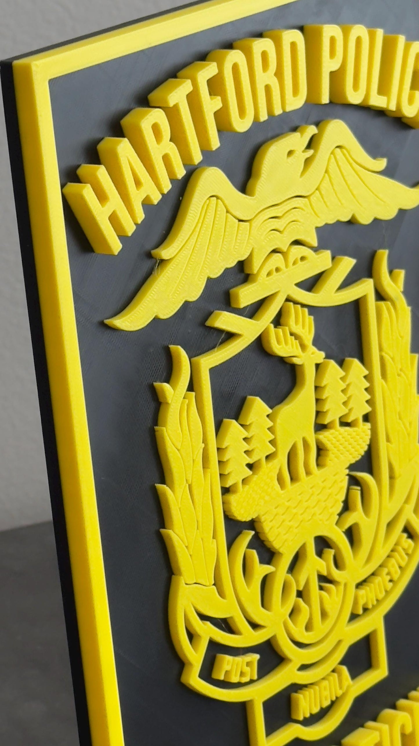 Hartford Police 3D Embossed Plaque: First Responder Wall Art CT Connecticut