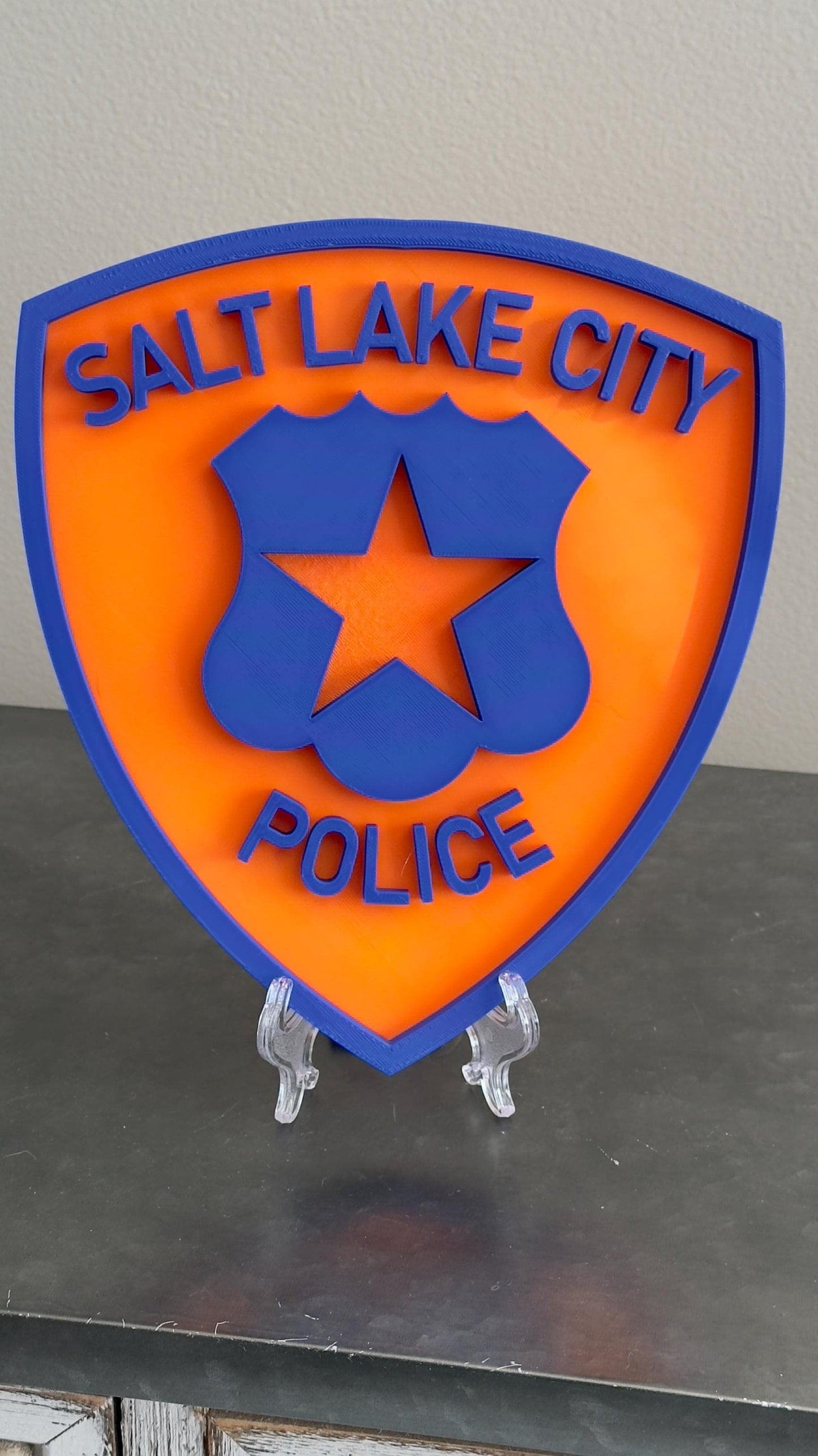 Salt Lake City Police Plaque: First Responder Wall Art Utah