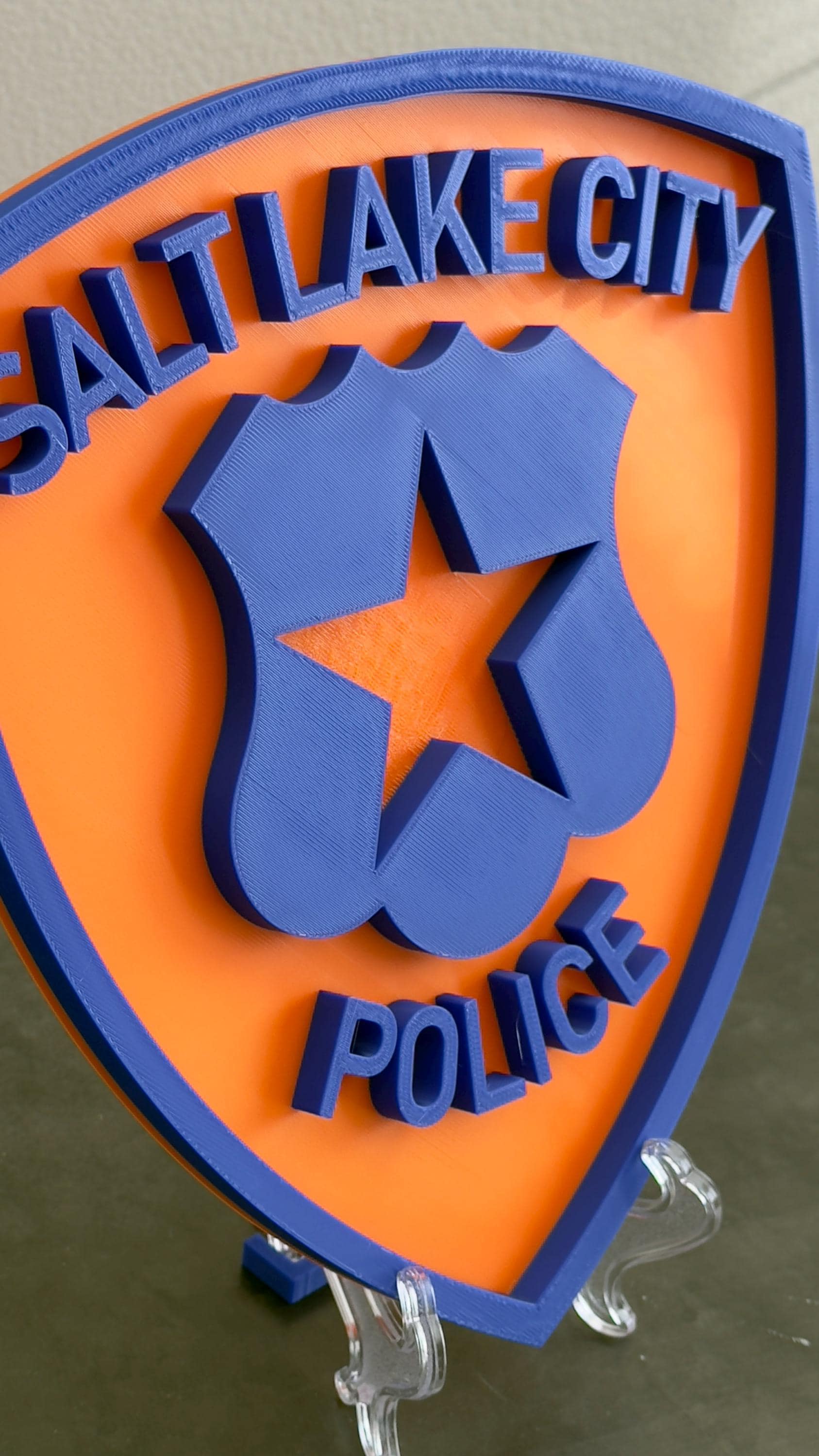Salt Lake City Police Plaque: First Responder Wall Art Utah