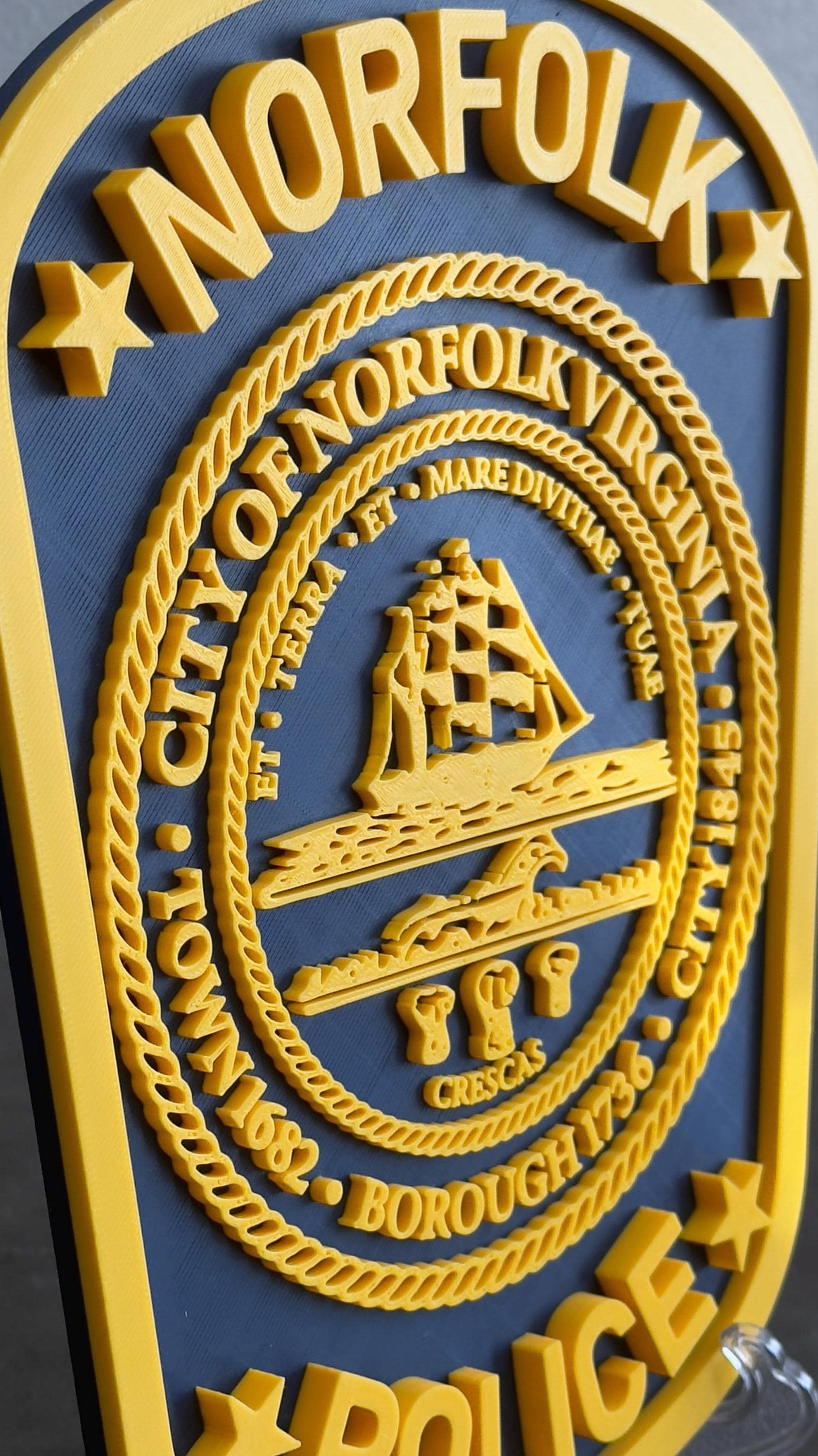 Norfolk Police Department 3D Embossed Plaque - Virginia First Responder Wall Art Virginia