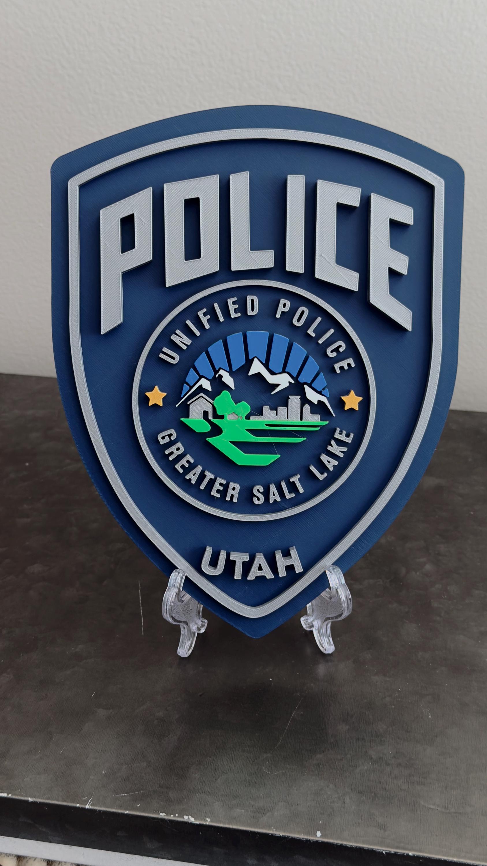 Unified Police Greater Salt Lake City Plaque: First Responder Gift Utah