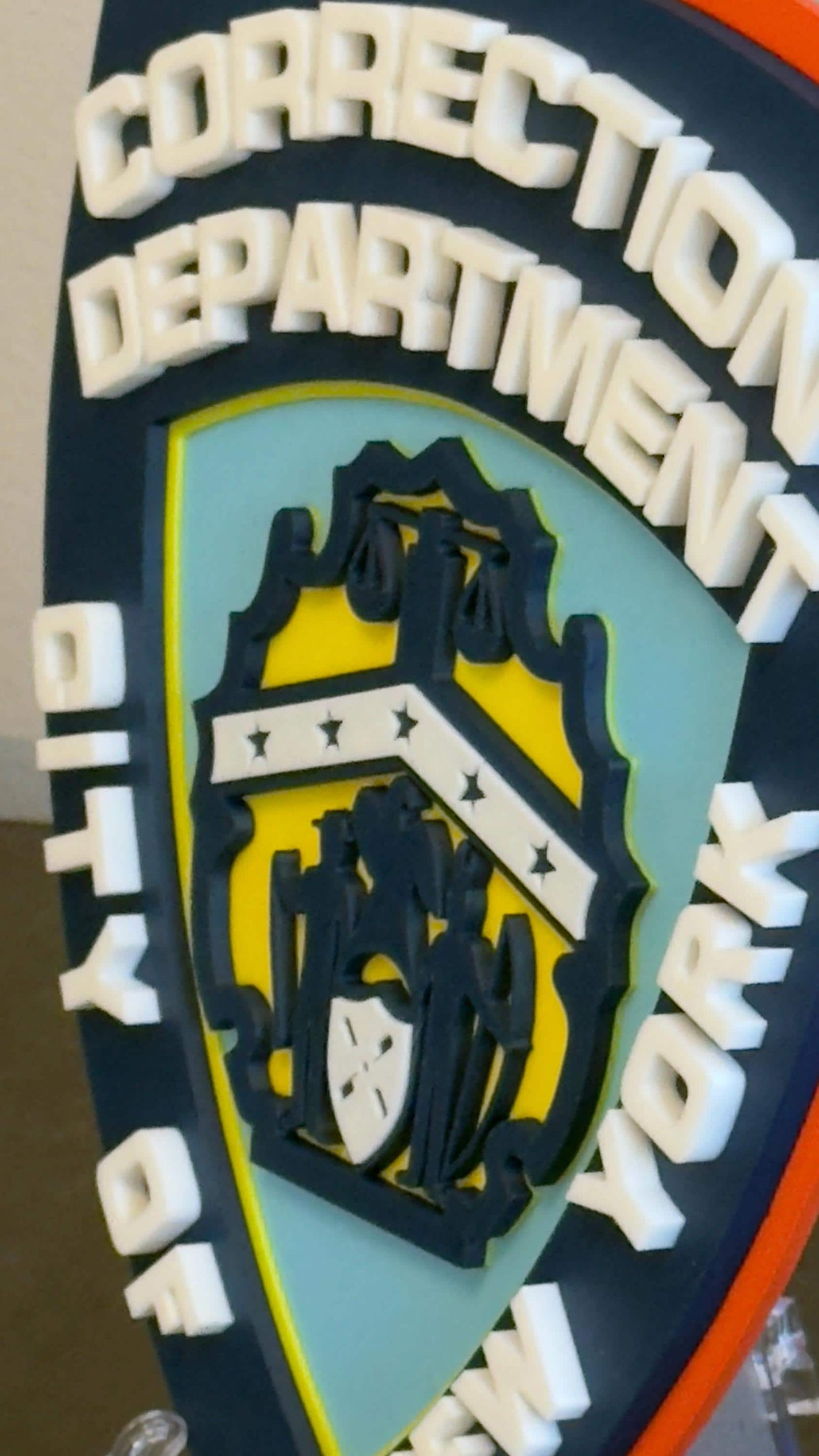NYC Department of Corrections Plaque, 3D Embossed Tribute (Wall or Desk) New York