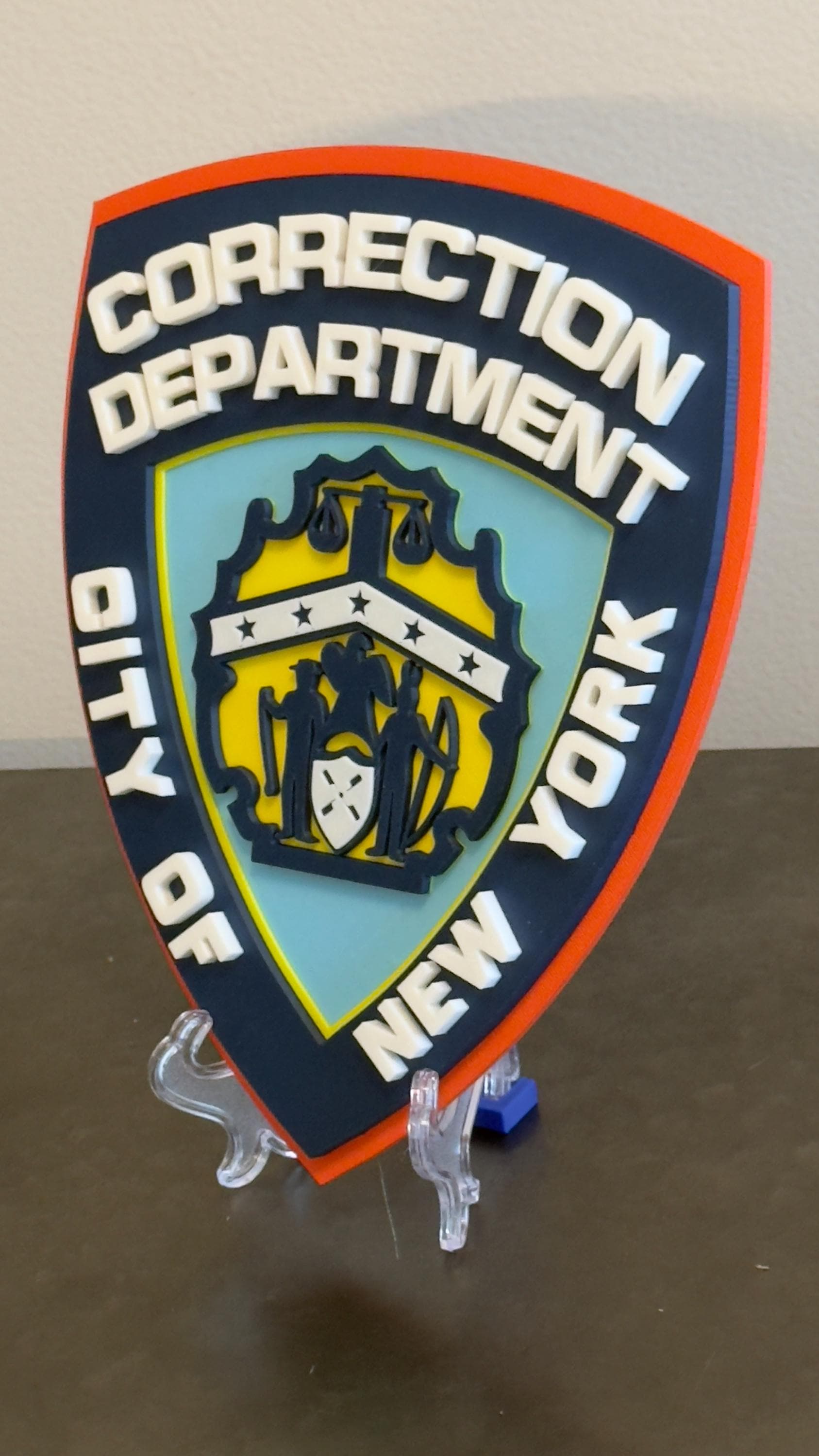NYC Department of Corrections Plaque, 3D Embossed Tribute (Wall or Desk) New York