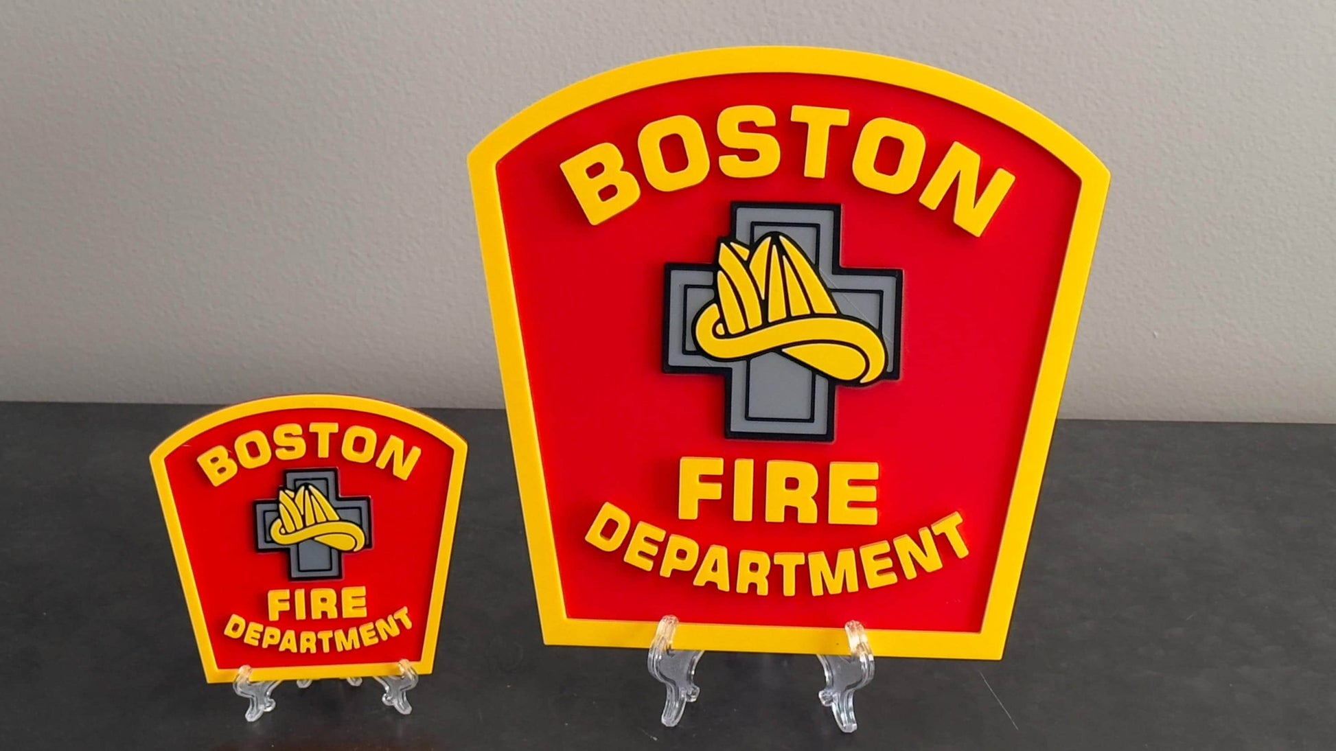 Boston Fire Department 3D Plaque, First Responder Wall Art MA Massachusetts
