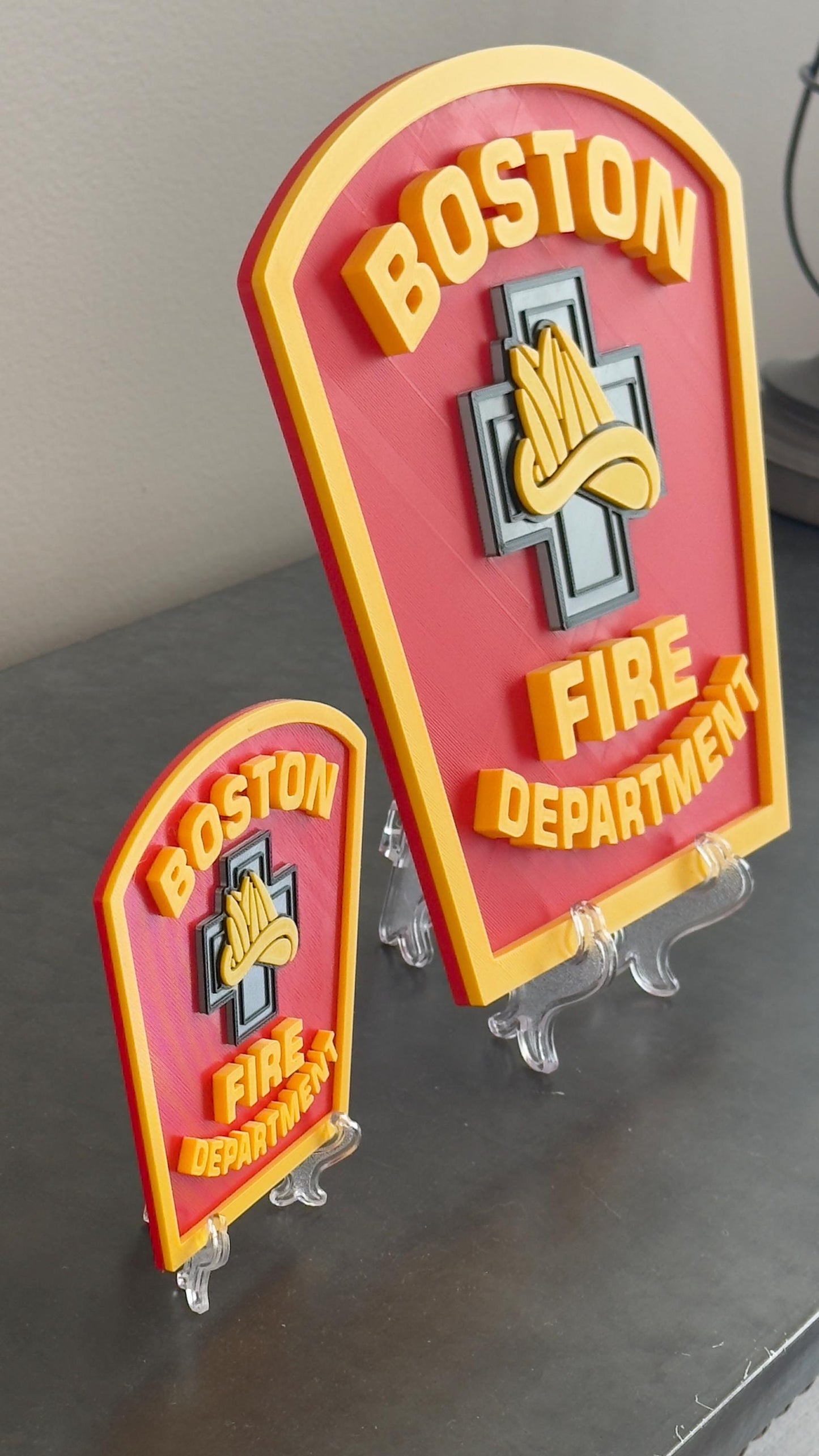 Boston Fire Department 3D Plaque, First Responder Wall Art MA Massachusetts