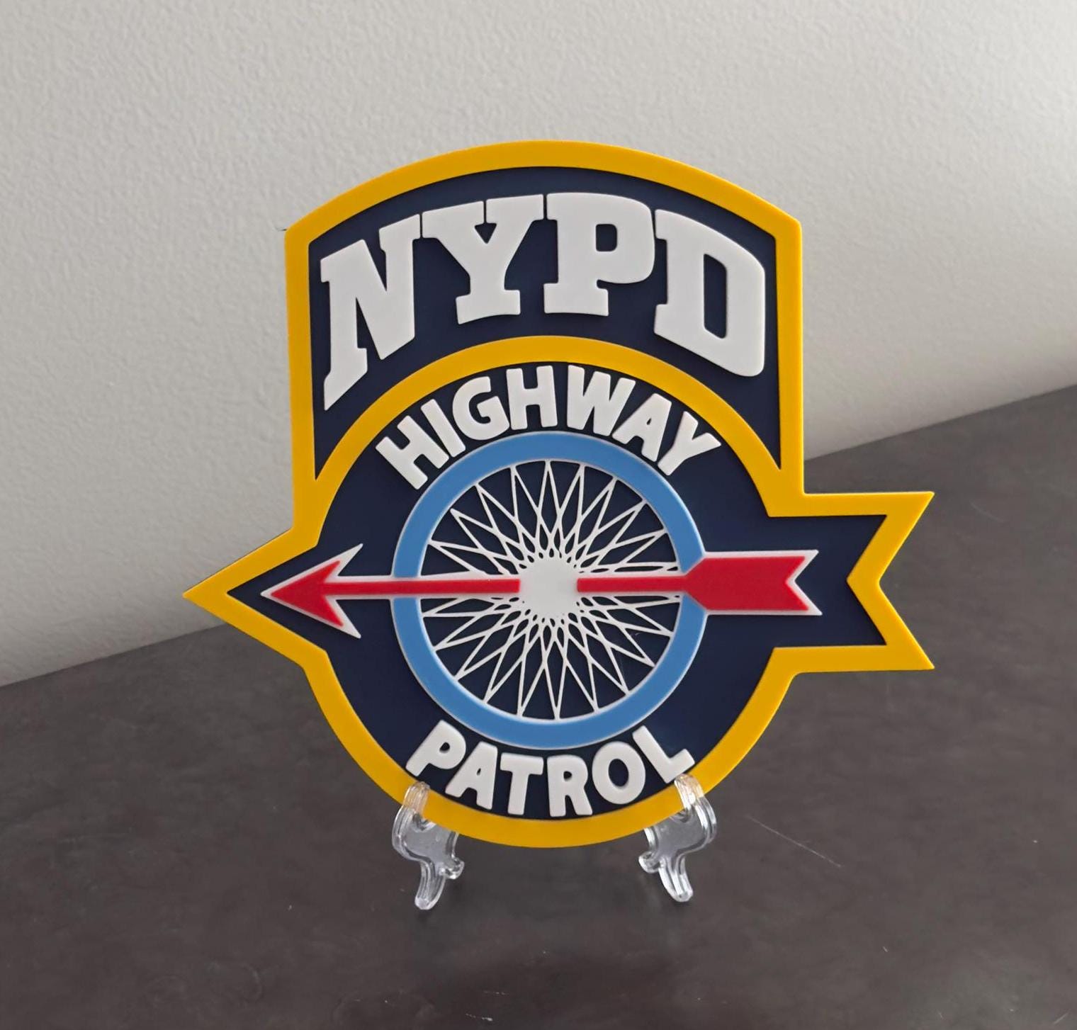NYPD Highway Patrol 3D Embossed Plaque: NYC Police Wall Art