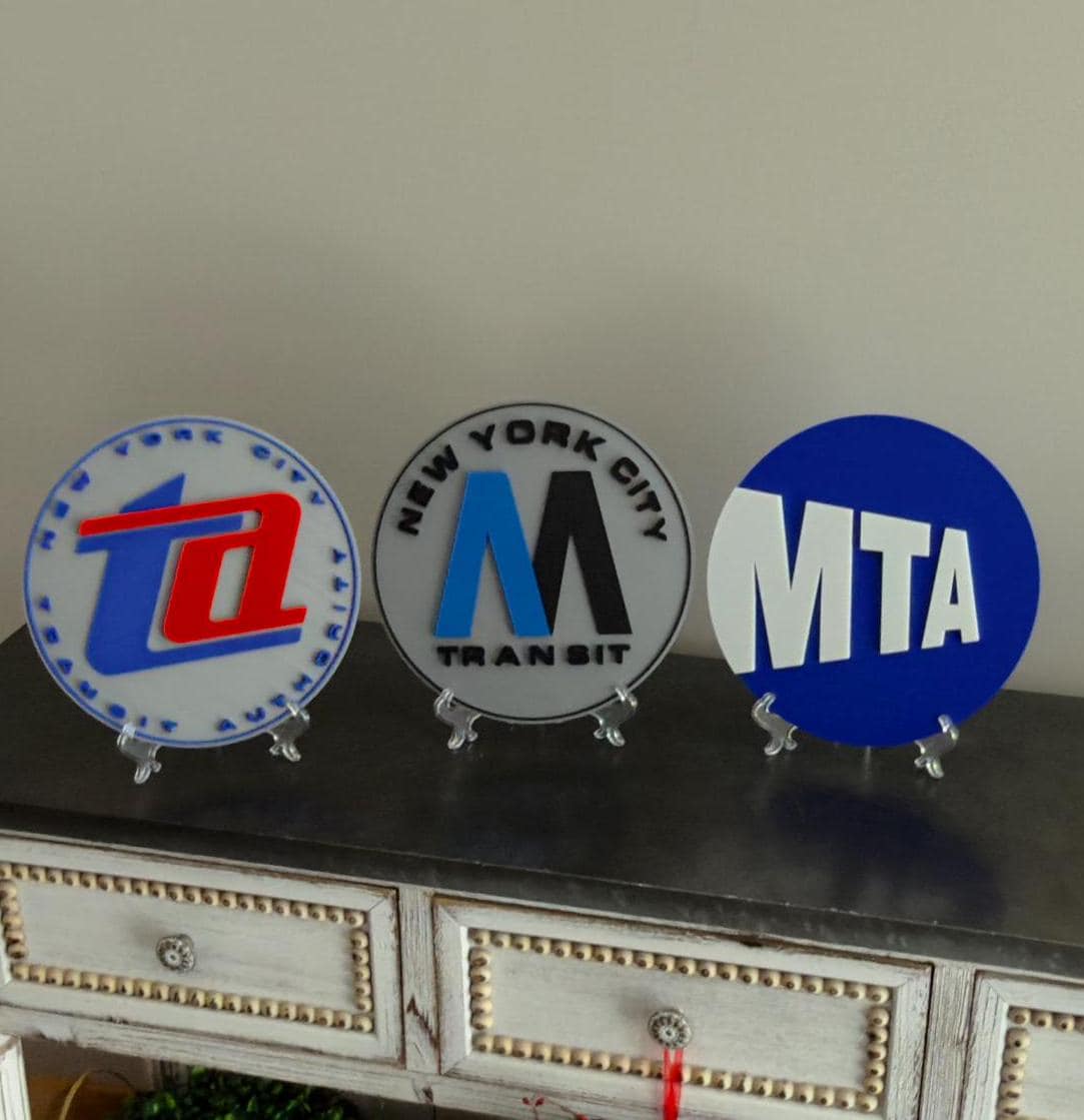 NYC MTA 3D Plaque Transit Authority Wall Art Display Plaque New York