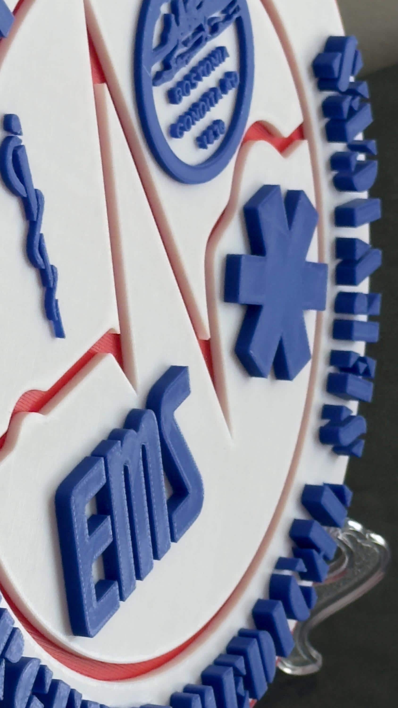 Boston EMS 3D Display Plaque: First Responder Wall Art MA Massachusetts