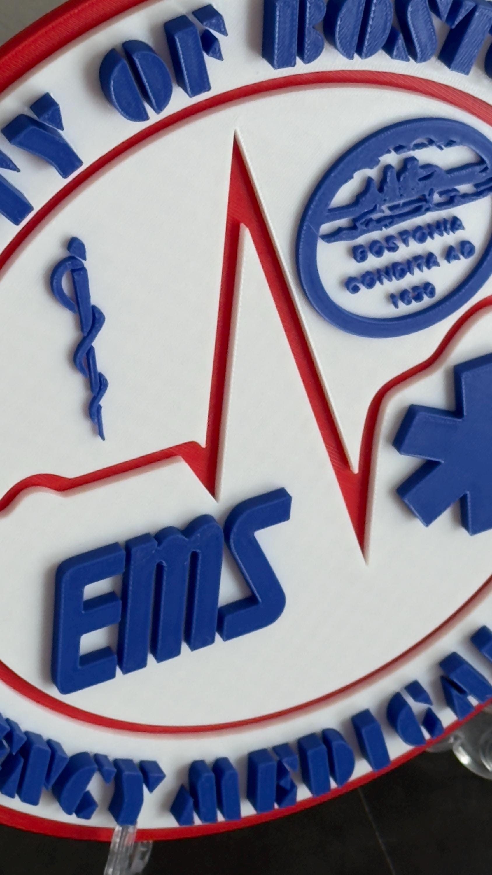 Boston EMS 3D Display Plaque: First Responder Wall Art MA Massachusetts