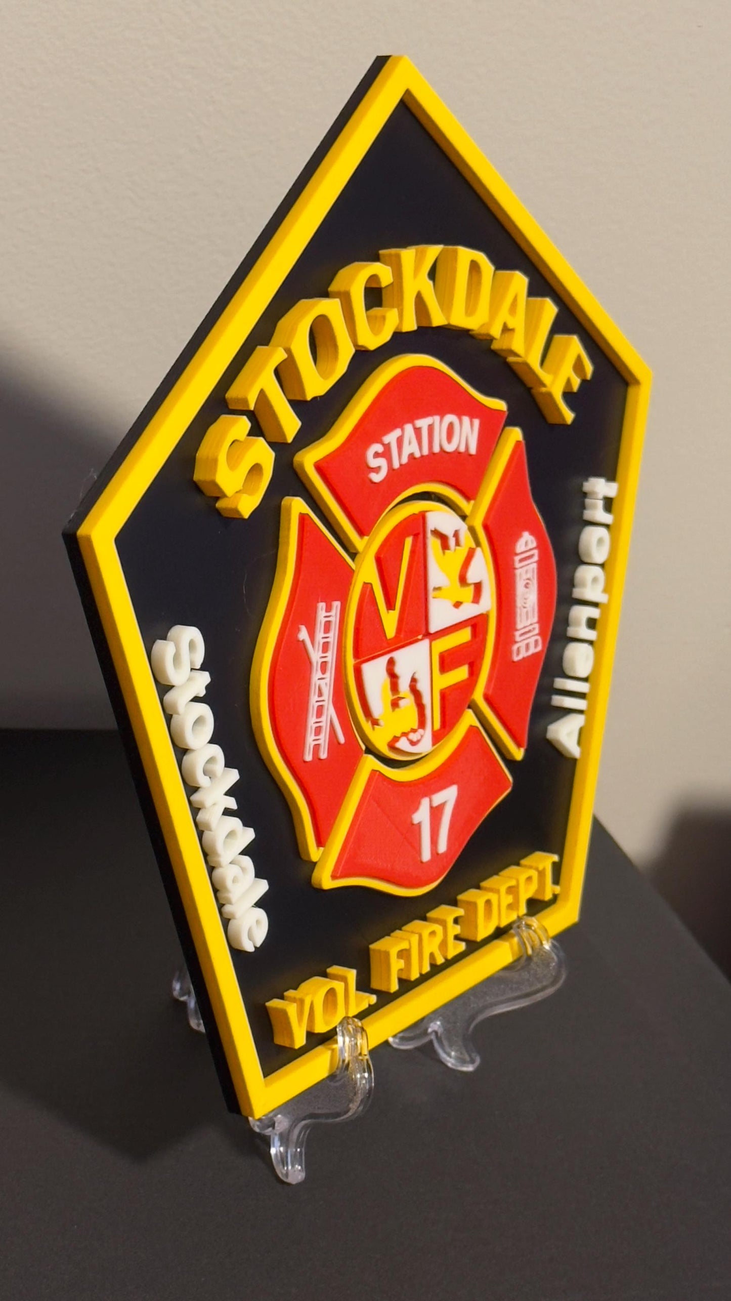 Fire Department Plaque: Stockdale Allenport PA, First Responder Wall Art Pennsylvania