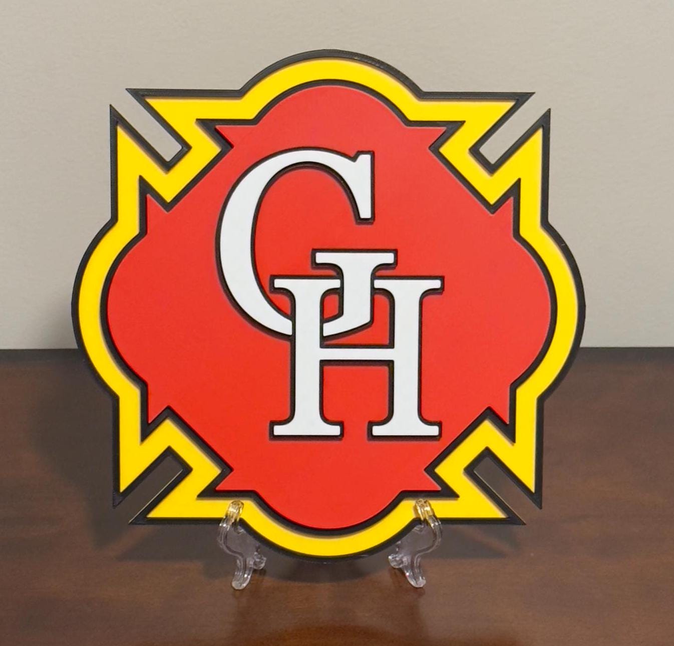 Glenn Heights Fire Department 3D Embossed Plaque: First Responder Wall Art Firefighter Gift Texas
