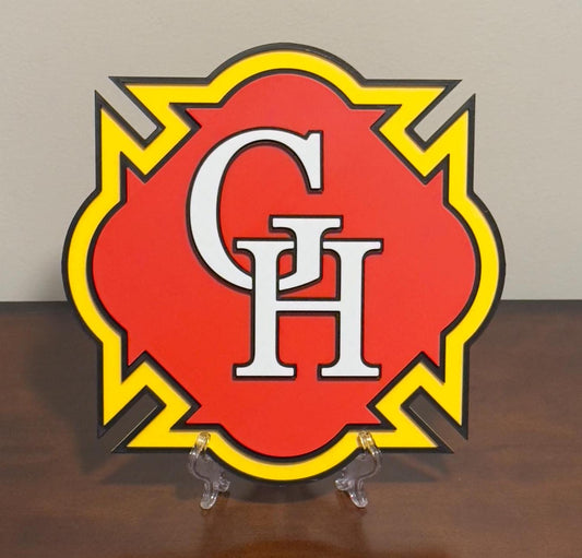 Glenn Heights Fire Department 3D Embossed Plaque: First Responder Wall Art Firefighter Gift Texas
