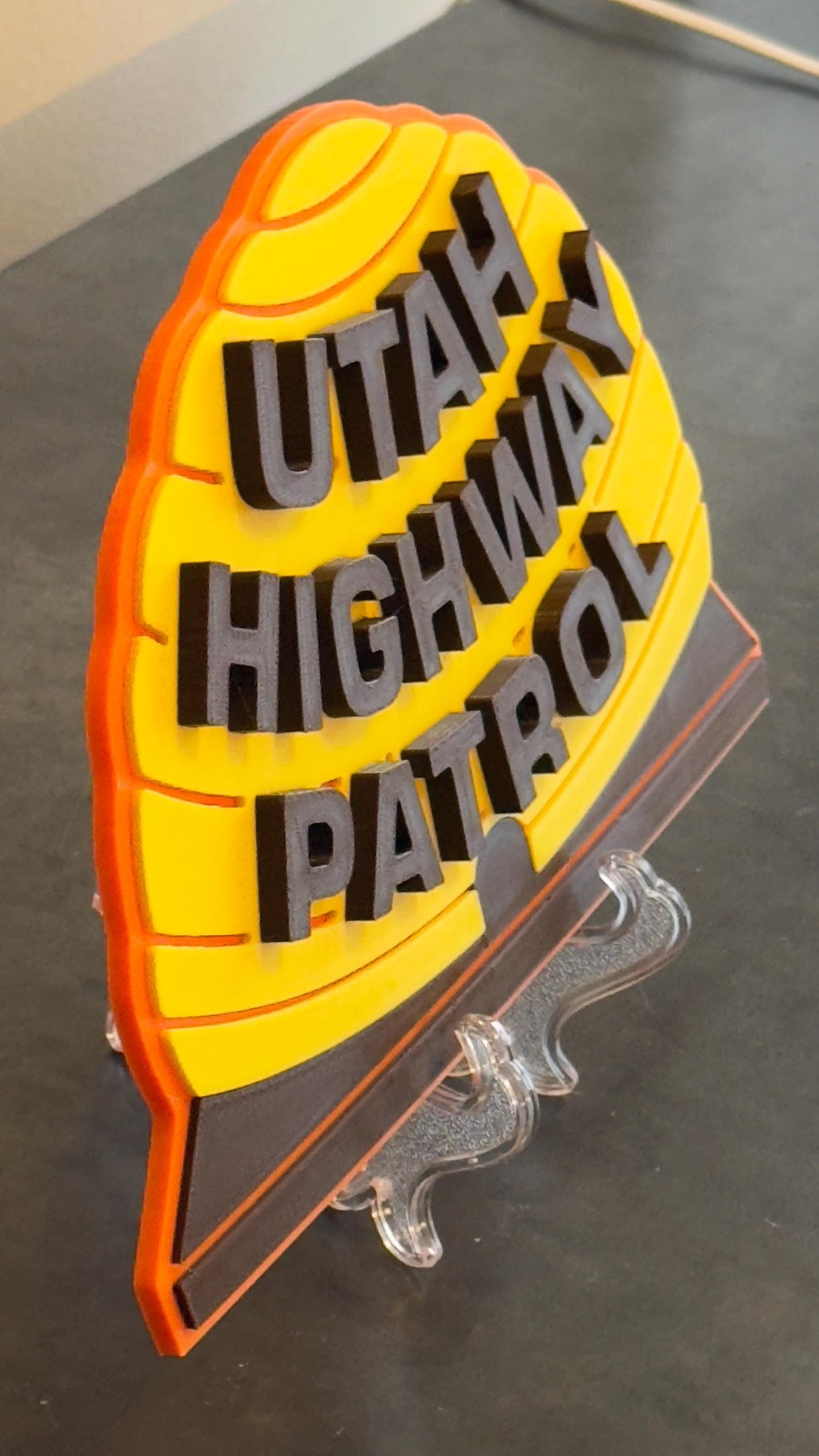Utah Highway Patrol Bee Hive Plaque: 3D Embossed First Responder Wall Art