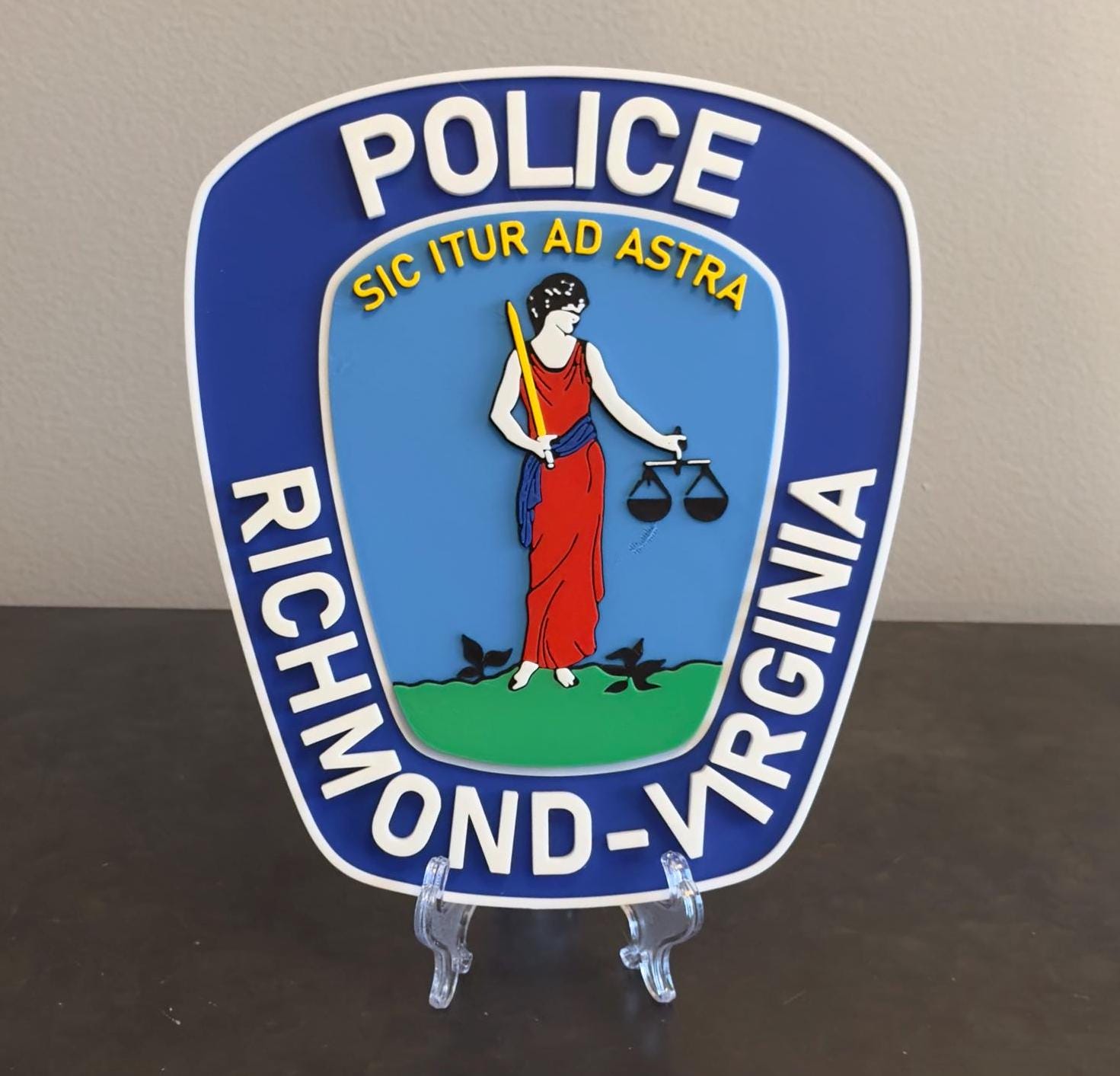 Police Department Plaque: Richmond First Responder Tribute Virginia
