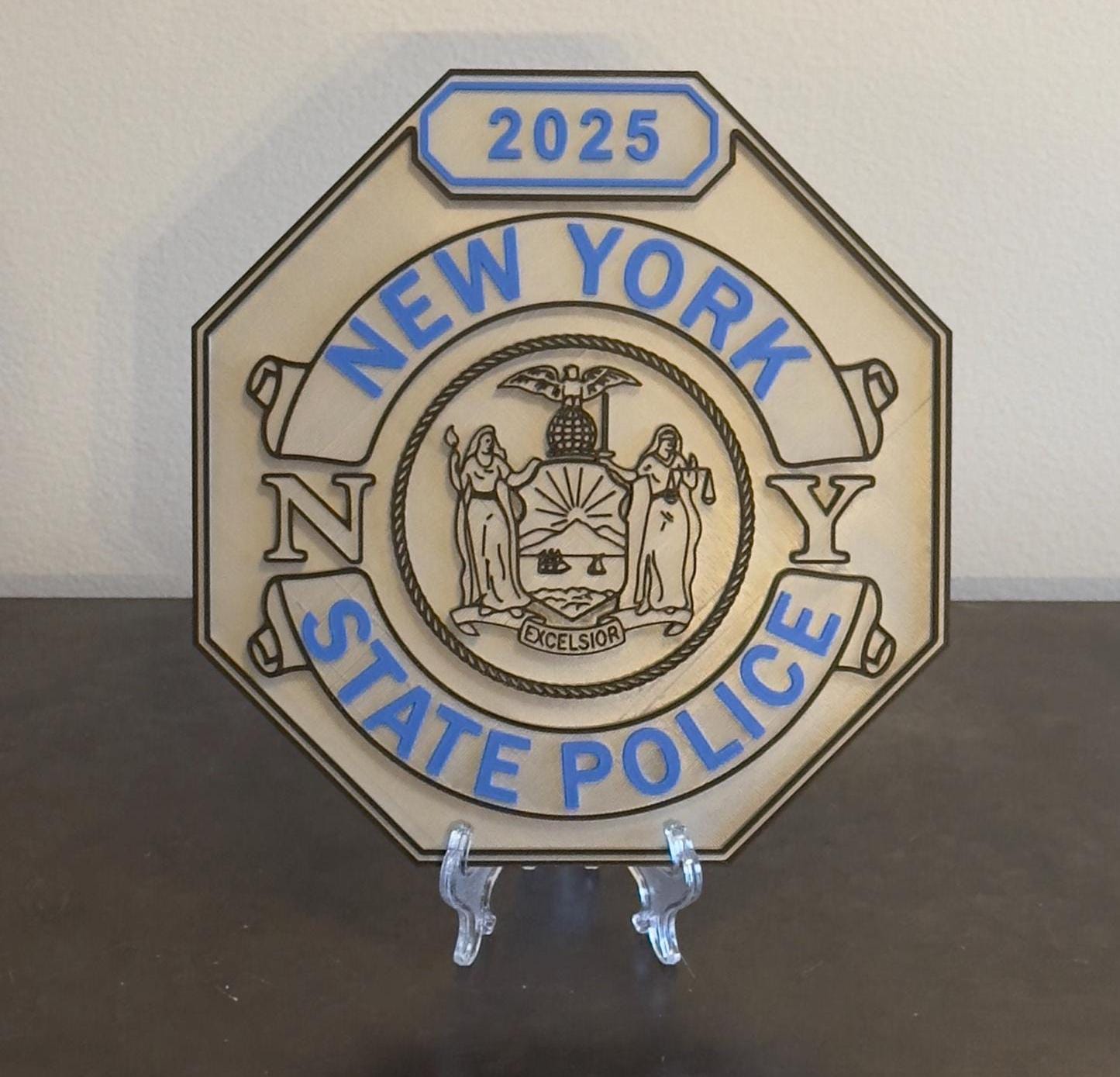 New York State Police 3D Replica Shield Plaque NY Trooper Badge