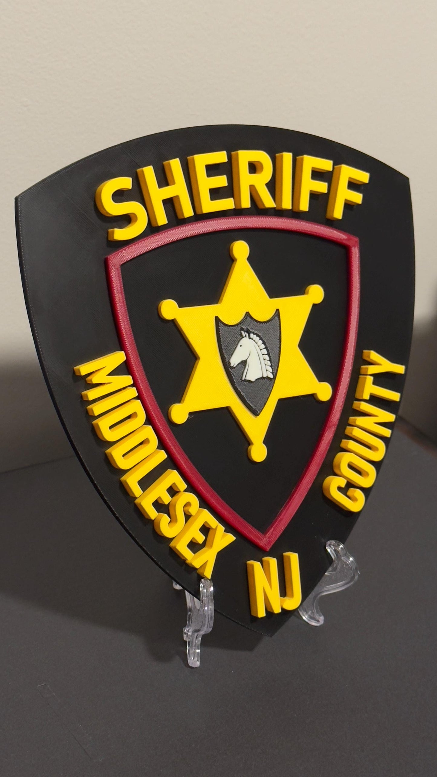 Middlesex County NJ Sheriff 3D Embossed Plaque: First Responder Wall Art New Jersey