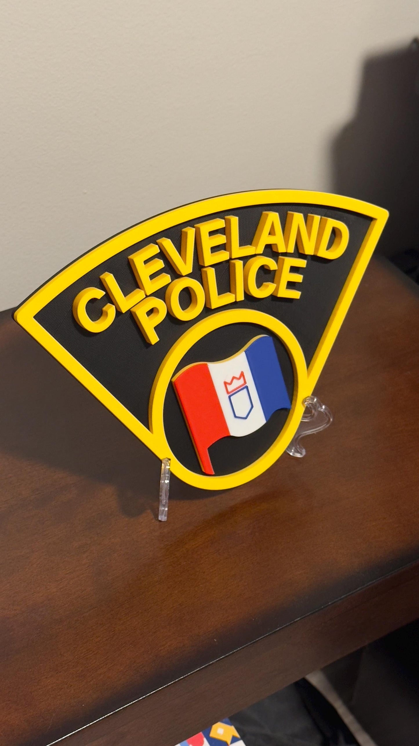 Cleveland Ohio Police Department 3D Plaque: First Responder Wall Art