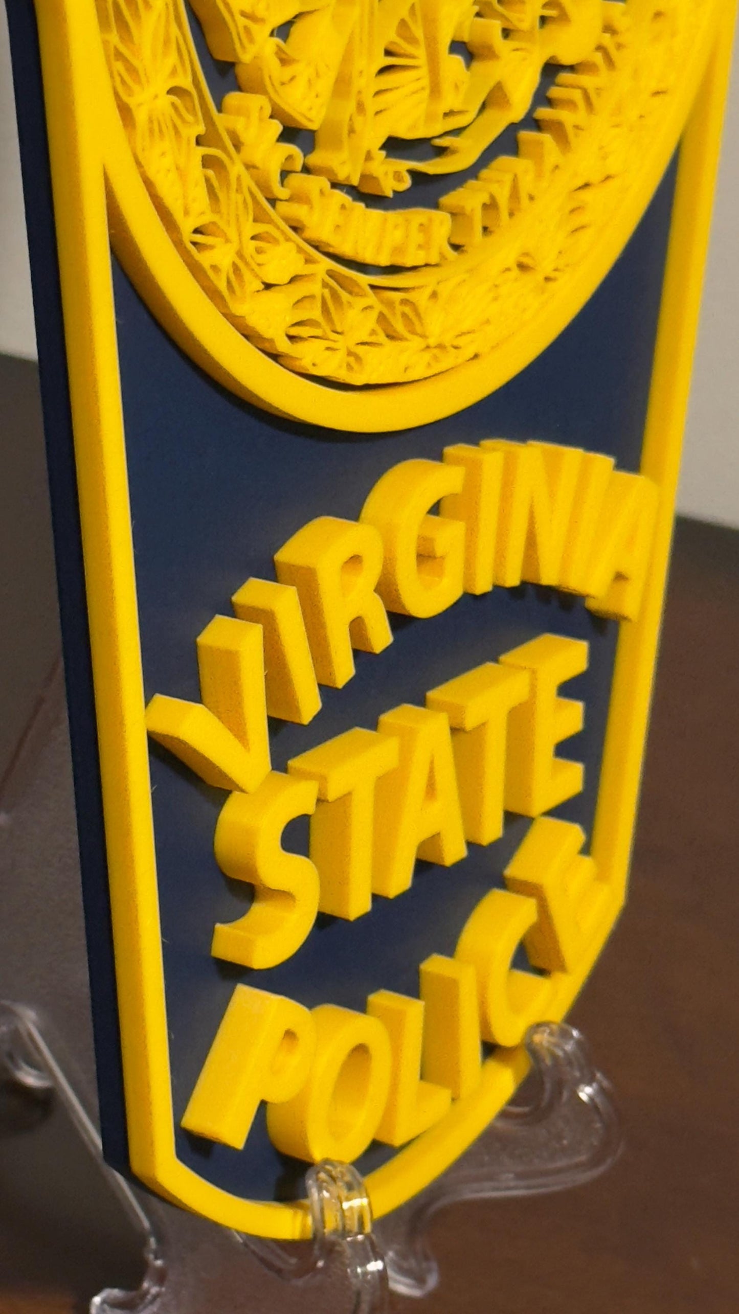 Virginia State Police Plaque - Textured 3D Emblem Wall Art