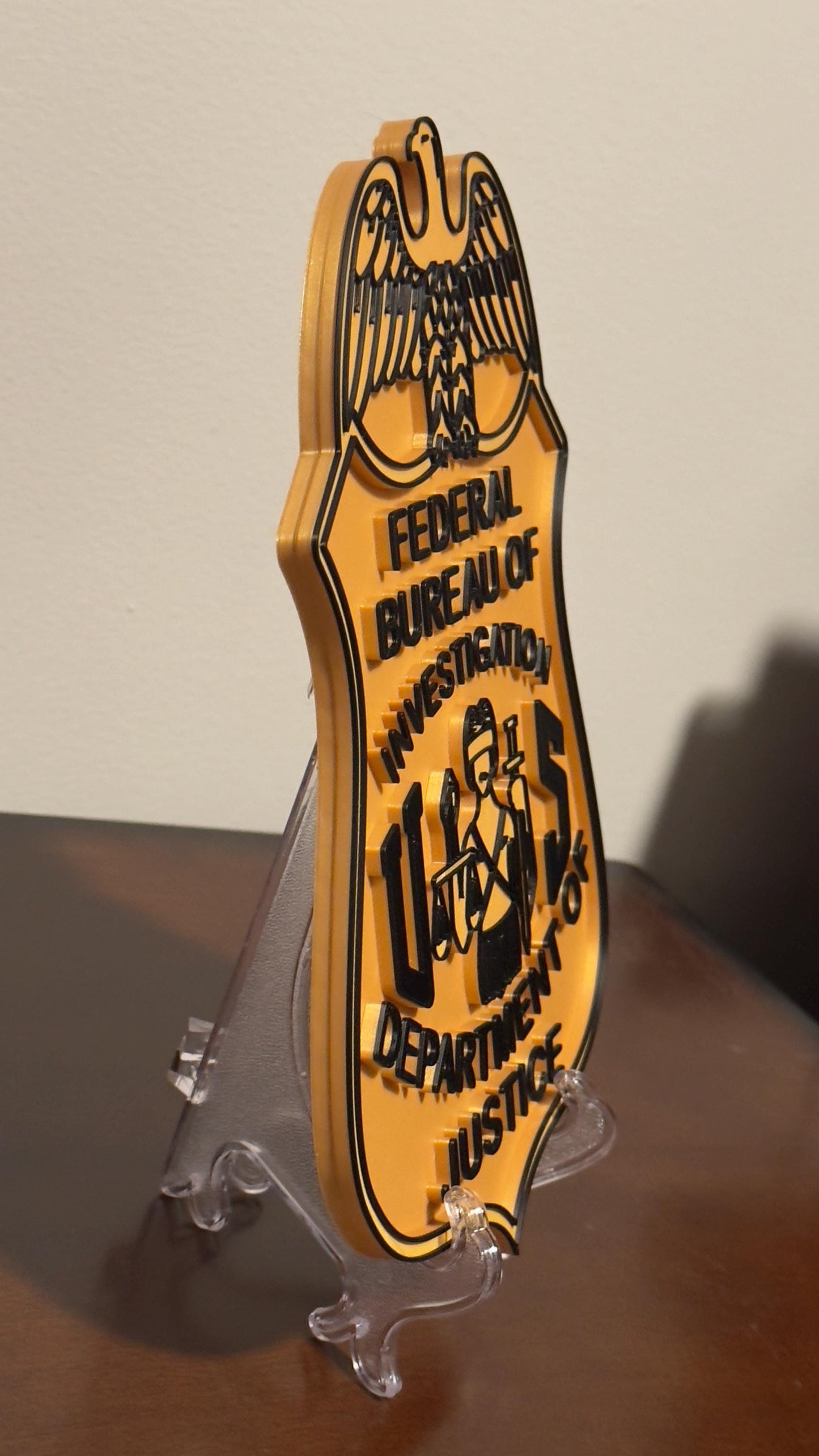 FBI Badge Display: 3D Embossed Police Plaque - Indoor Wall Decor Government