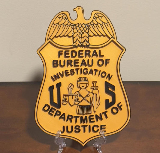 FBI Badge Display: 3D Embossed Police Plaque - Indoor Wall Decor Government