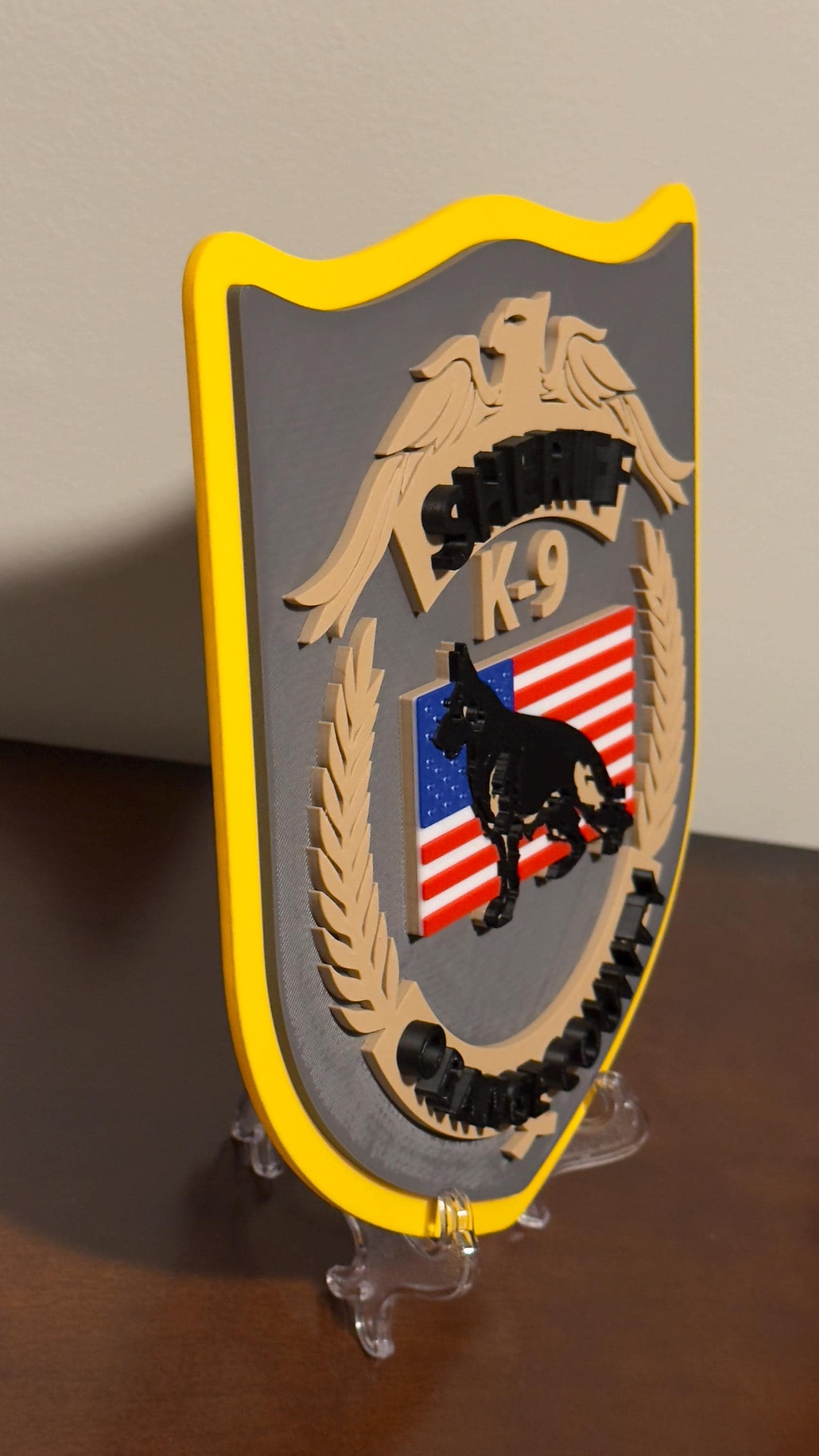Orange County Sheriff K9 Plaque: 3D Embossed First Responder Wall Art Florida