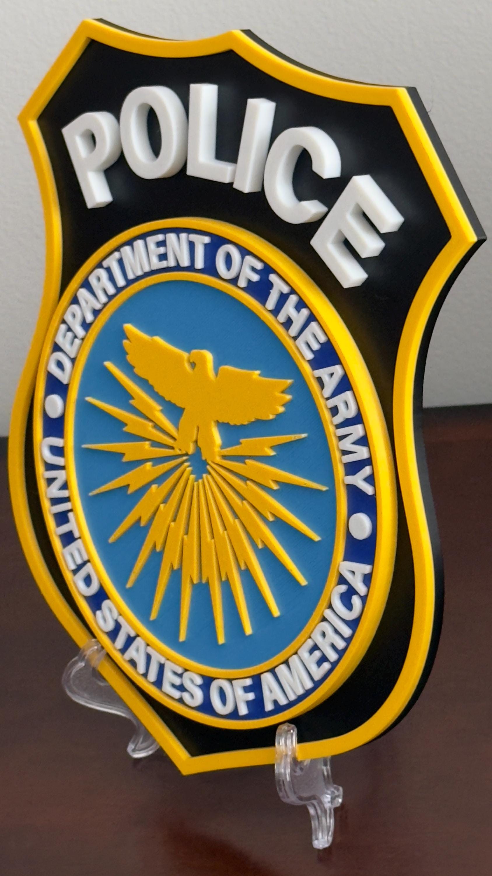 US Army Police 3D Plaque: Military Wall Art Police Gift Government