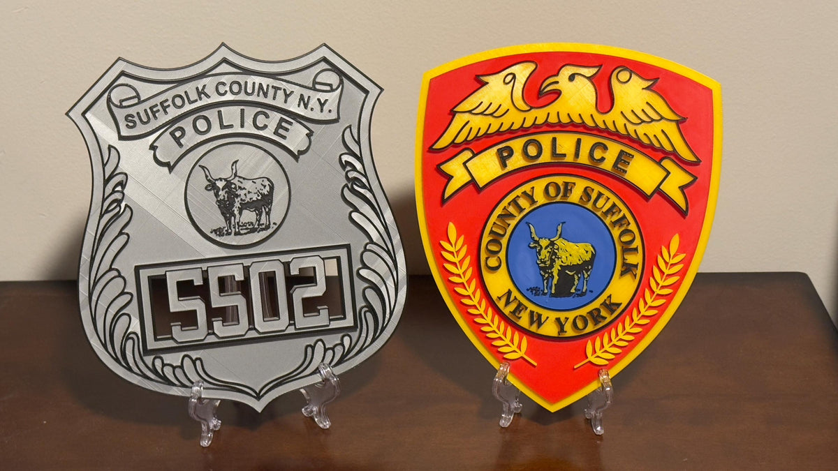 Suffolk County Police Sergeant Shield: 3D Embossed Display Plaque New York