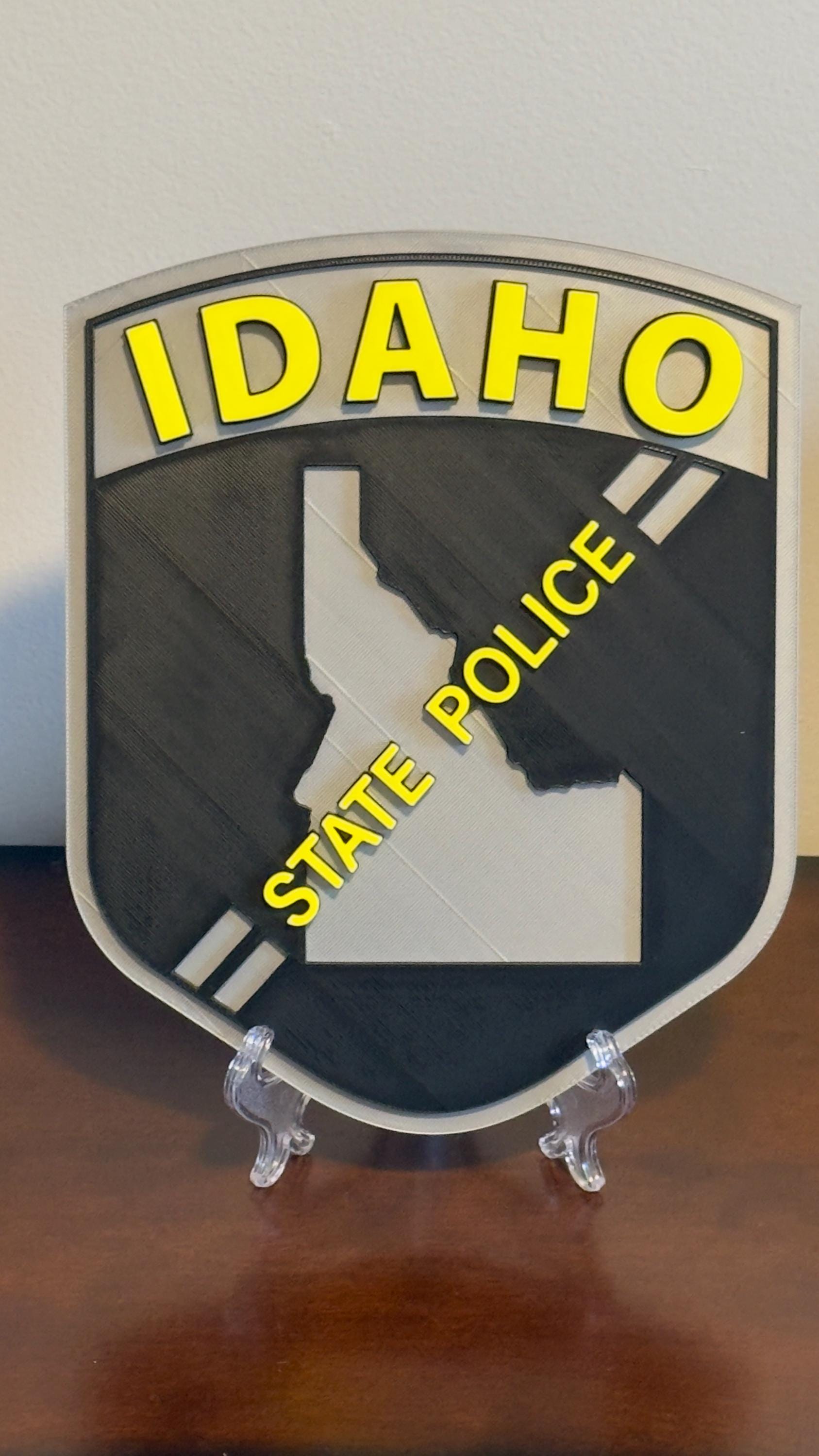 Idaho State Police 3D Embossed Plaque: First Responder Wall Decor