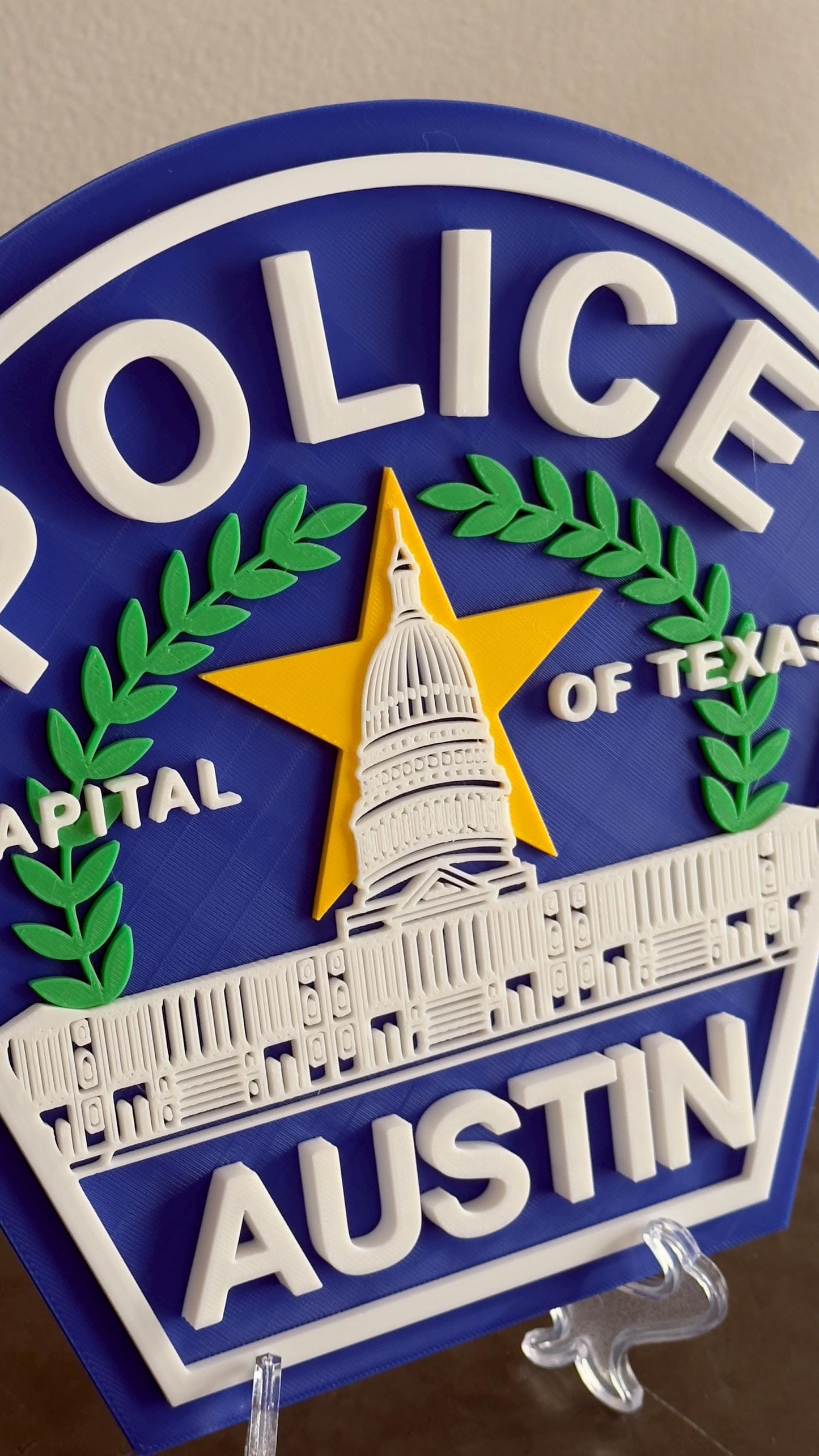 Austin Police Department 3D Embossed Plaque - First Responder Wall Art Police Gift