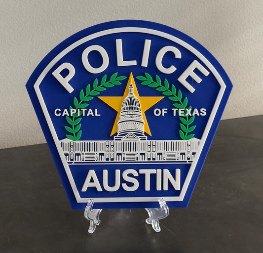 Austin Police Department 3D Embossed Plaque - First Responder Wall Art Police Gift